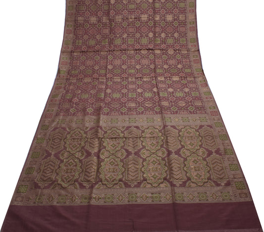 Sushila Vintage Indian Saree 100% Pure Silk Zari Woven Floral Sari Craft Fabric