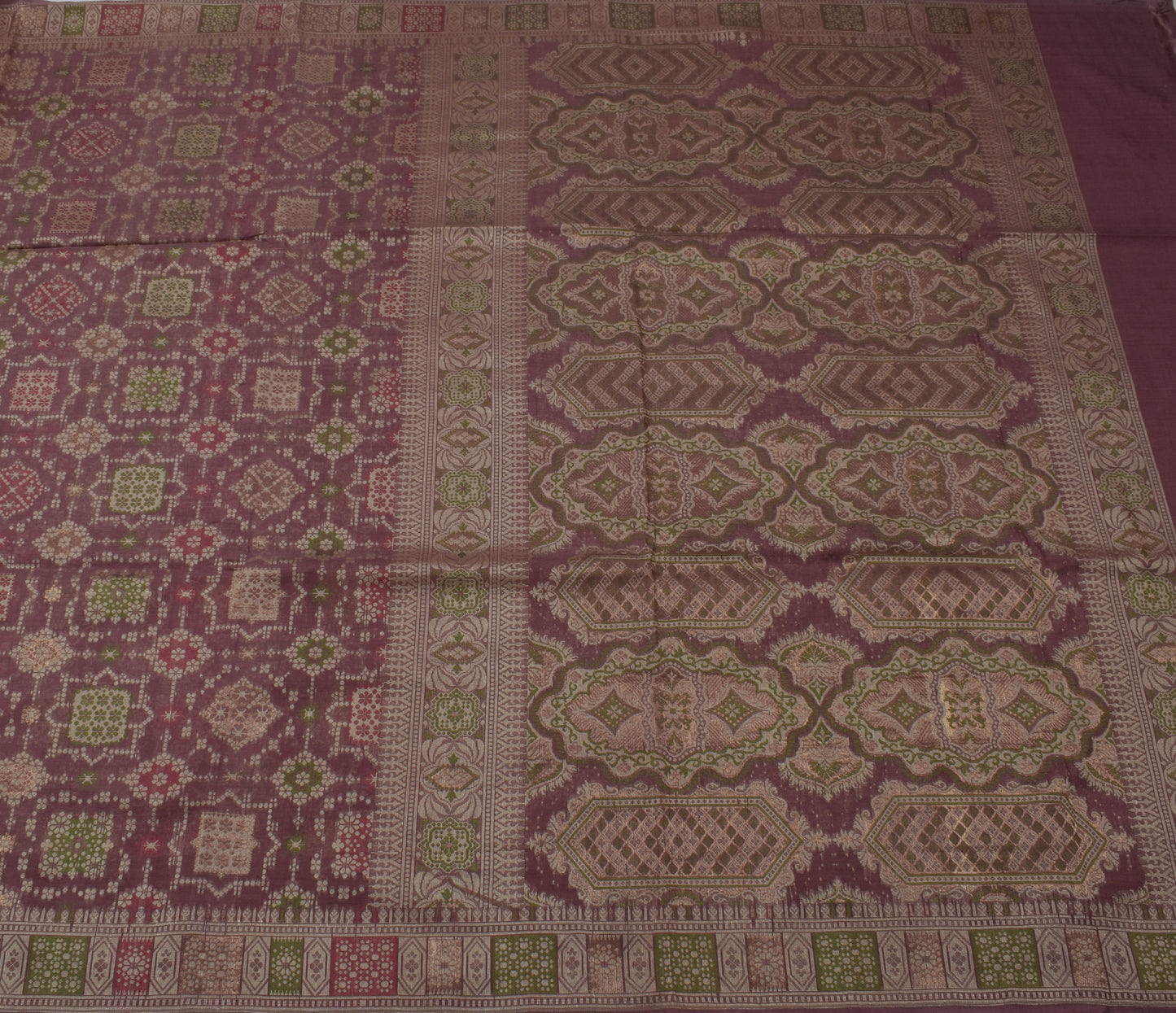 Sushila Vintage Indian Saree 100% Pure Silk Zari Woven Floral Sari Craft Fabric