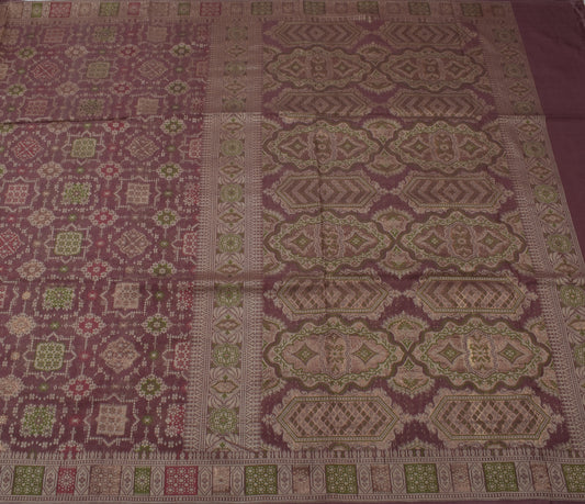 Sushila Vintage Indian Saree 100% Pure Silk Zari Woven Floral Sari Craft Fabric