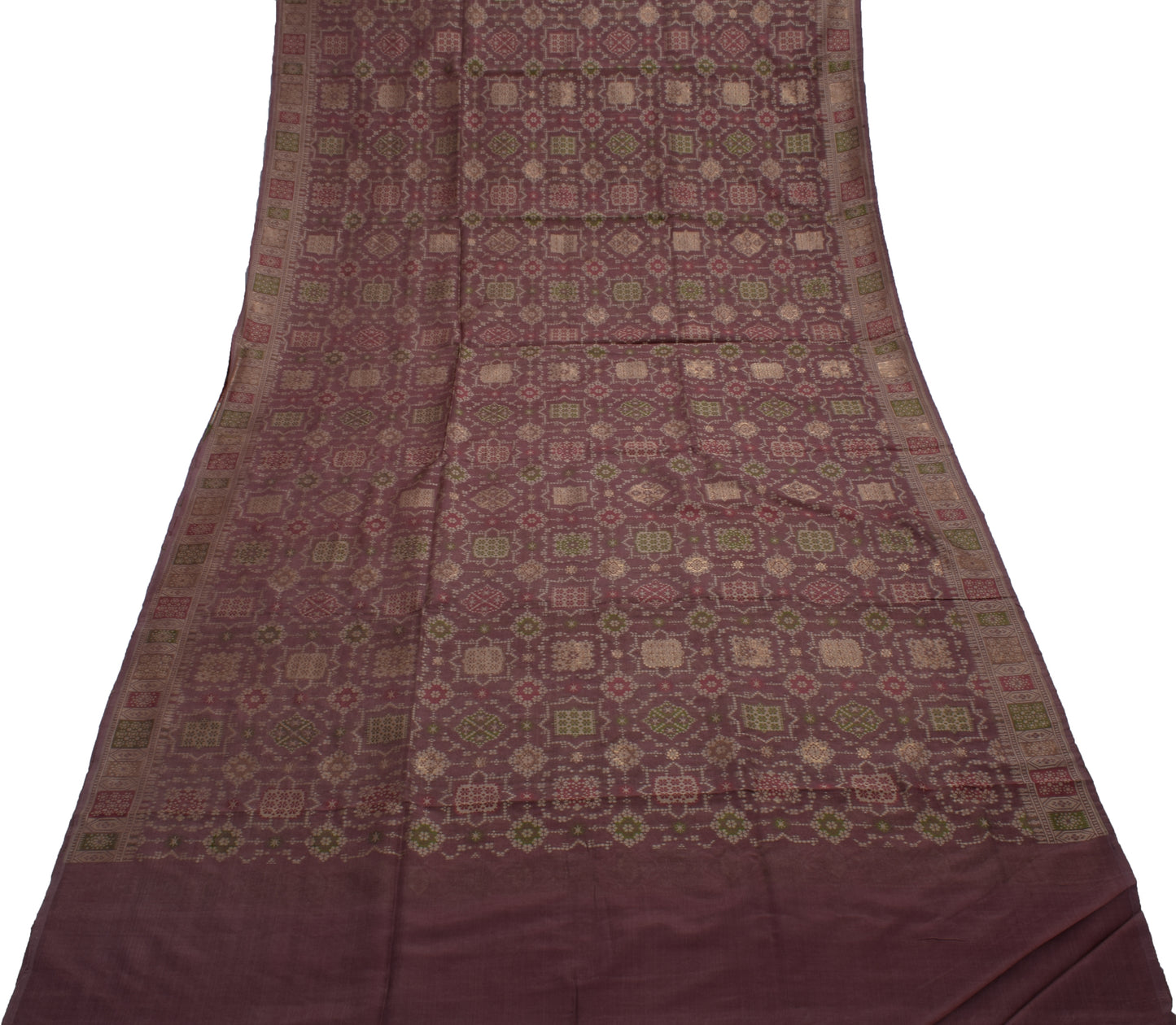Sushila Vintage Indian Saree 100% Pure Silk Zari Woven Floral Sari Craft Fabric