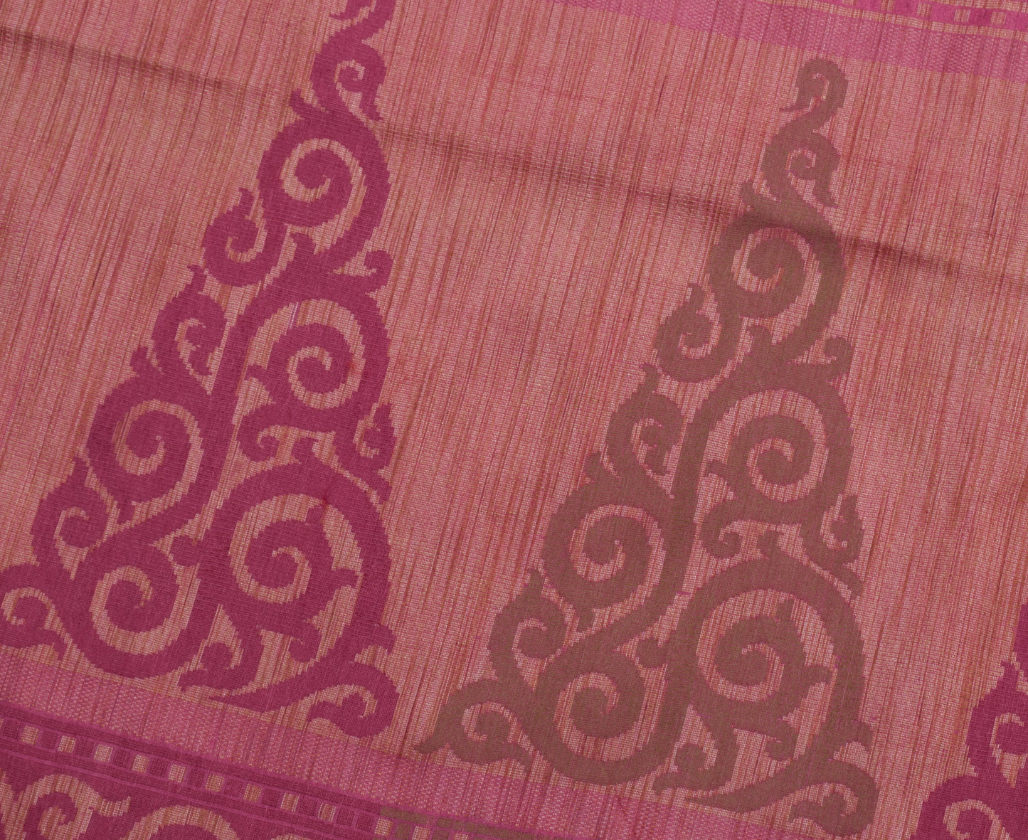 Sushila Vintage Pink Saree 100% Pure Silk Woven Floral Sari Craft 5 YD Fabric
