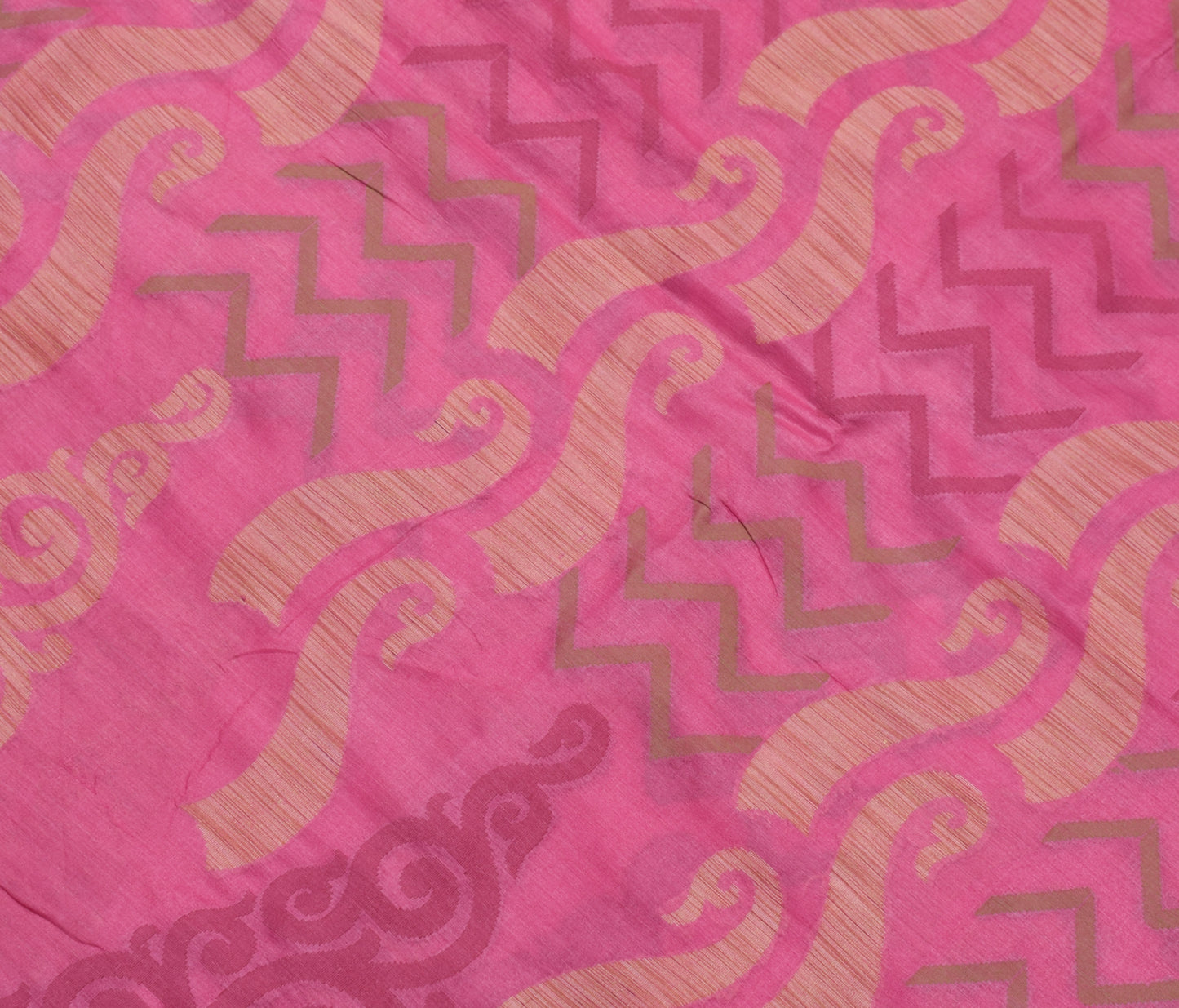 Sushila Vintage Pink Saree 100% Pure Silk Woven Floral Sari Craft 5 YD Fabric