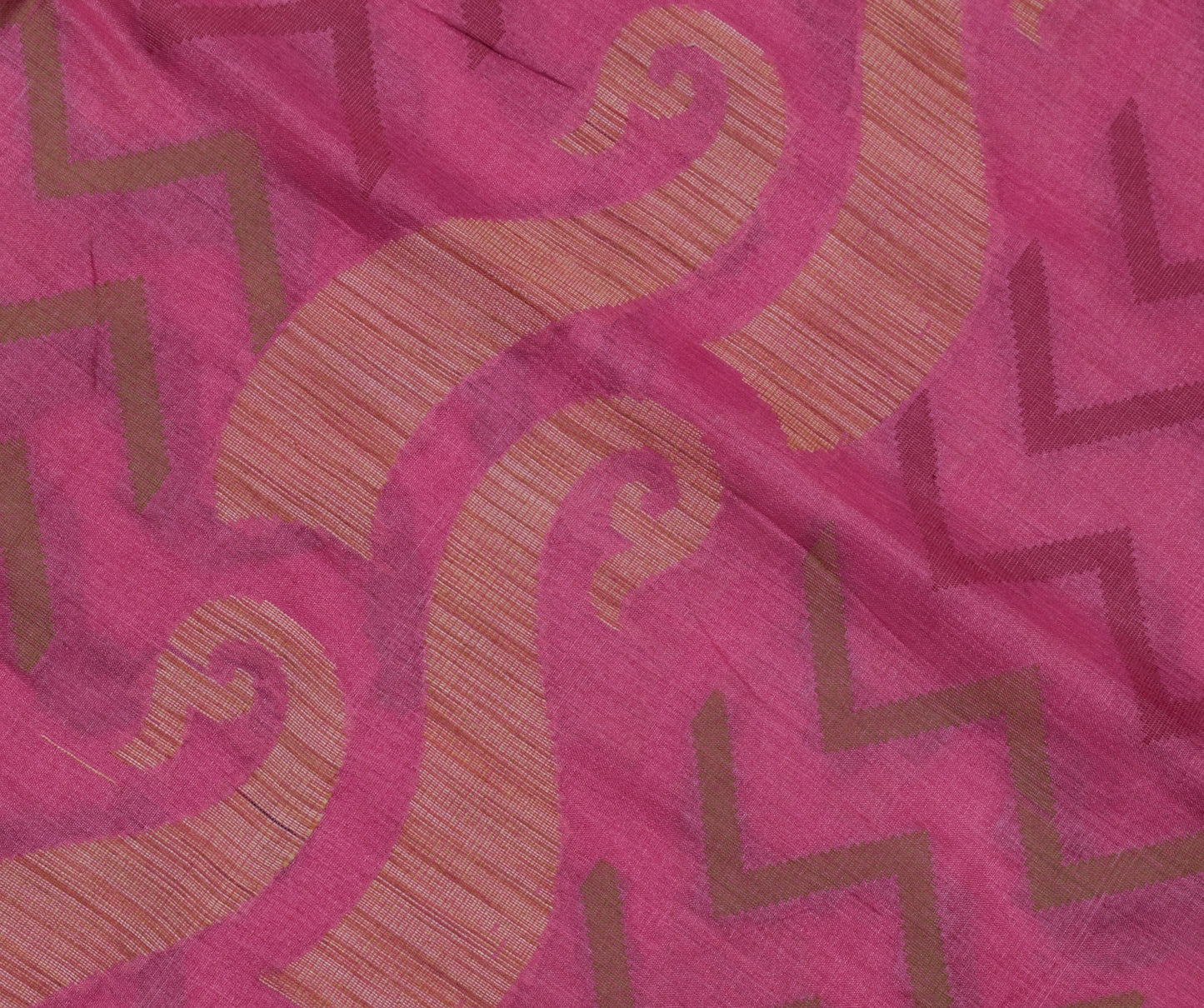 Sushila Vintage Pink Saree 100% Pure Silk Woven Floral Sari Craft 5 YD Fabric