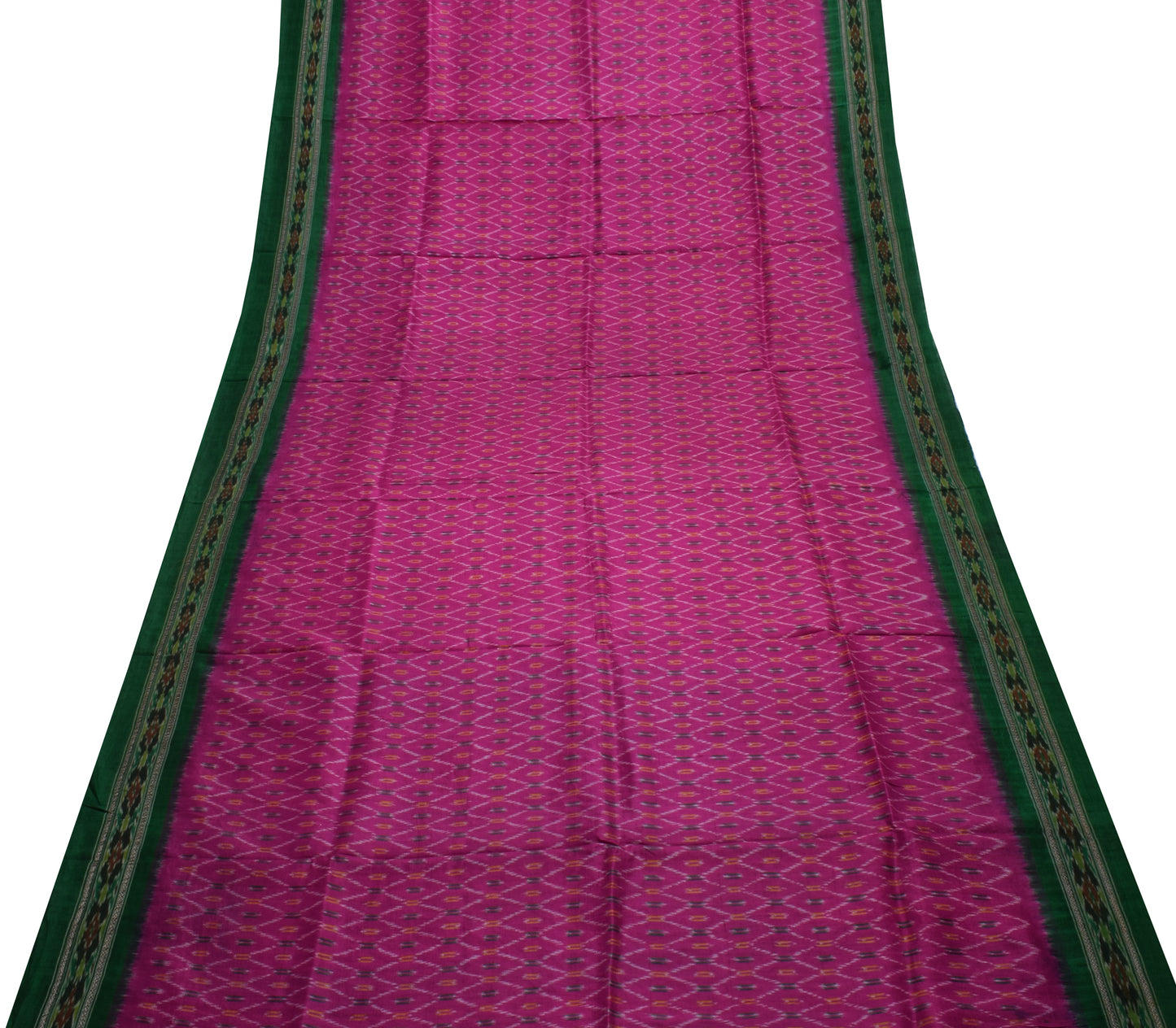 Sushila Vintage Purple Saree Pure Silk Hand Woven Ikat Patola Sari Craft Fabric