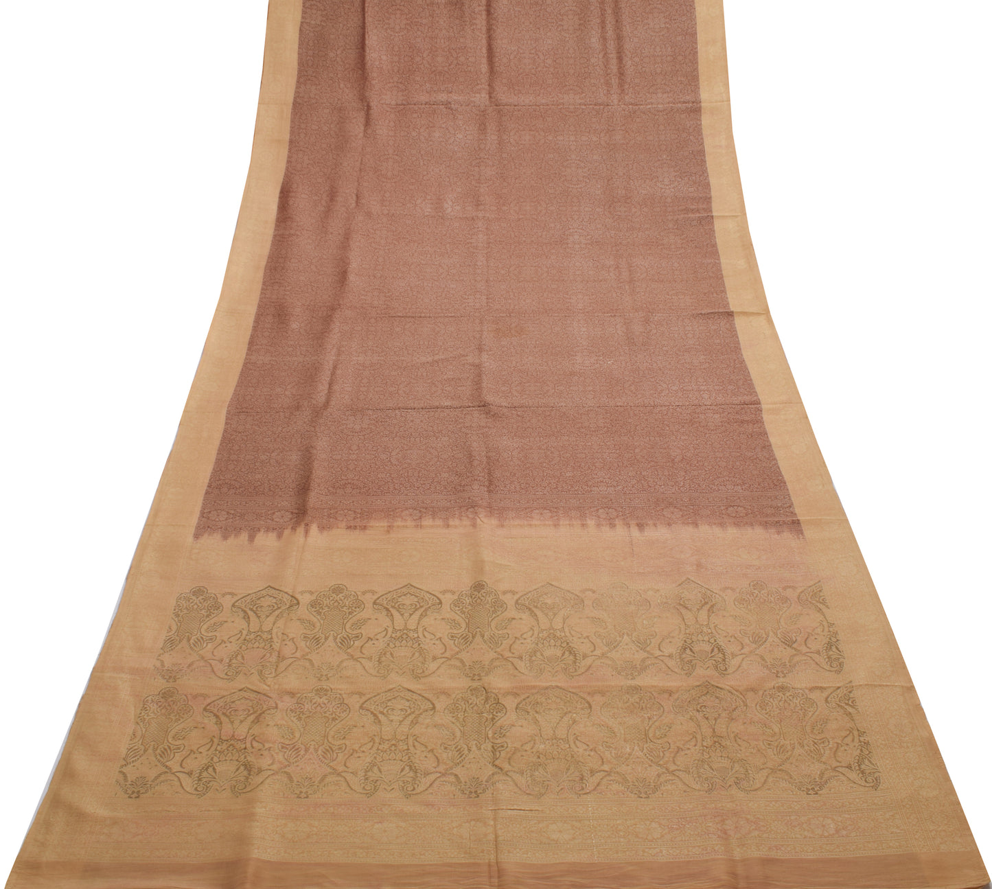 Sushila Vintage Indian Saree 100% Pure Silk Woven Floral Sari Craft 5 YD Fabric