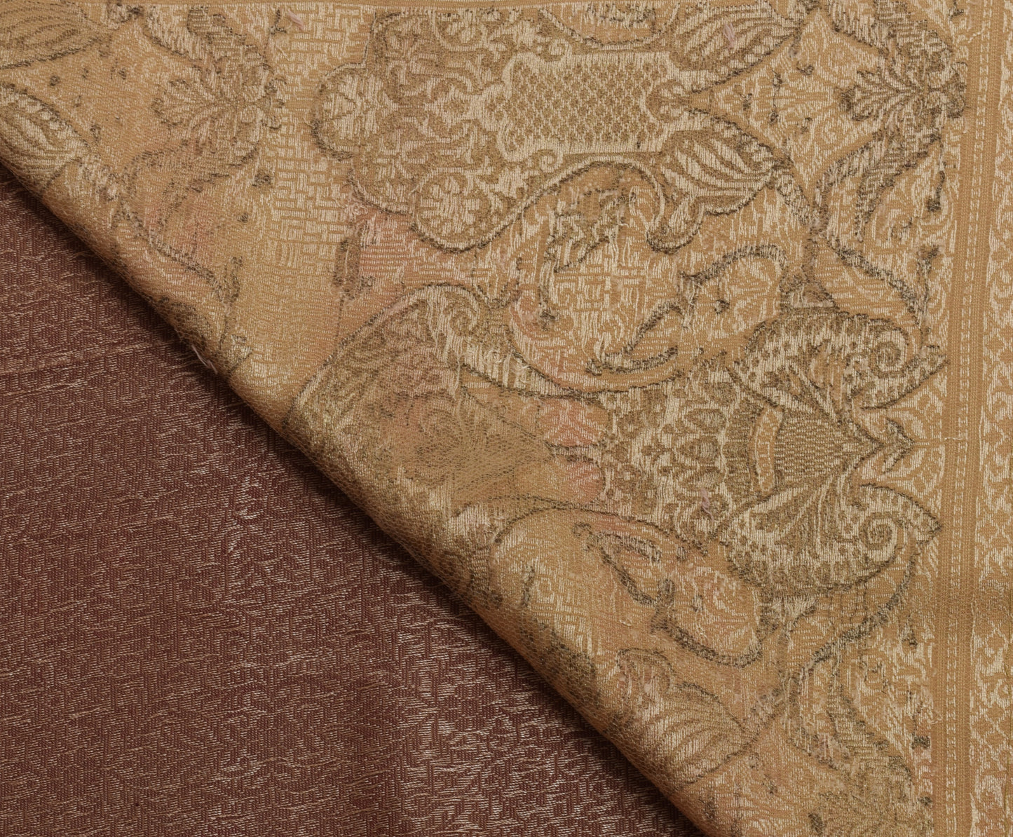 Sushila Vintage Indian Saree 100% Pure Silk Woven Floral Sari Craft 5 YD Fabric