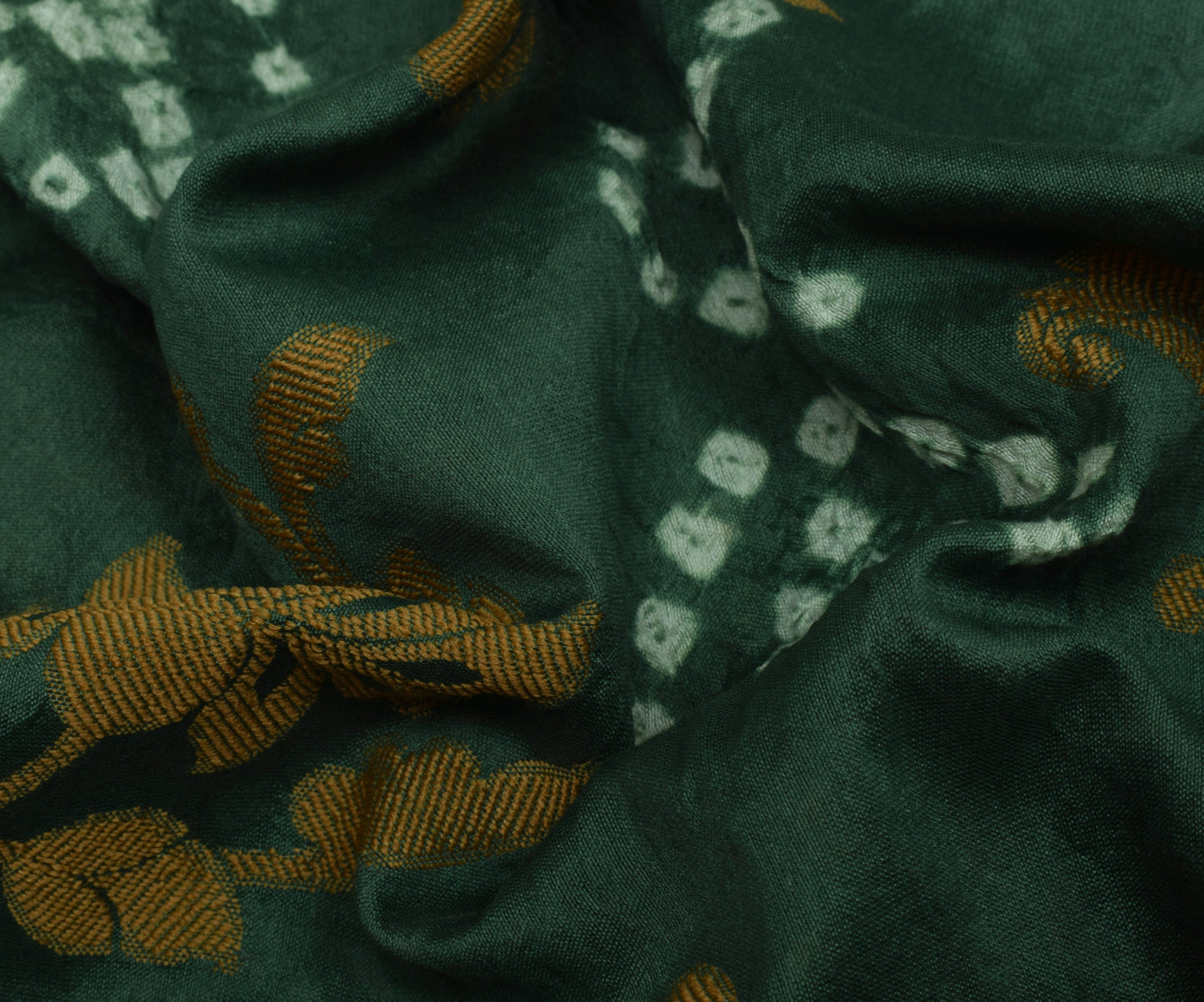 Sushila Vintage Teal Green Saree Blend Silk Woven Floral Sari Craft 5 YD Fabric