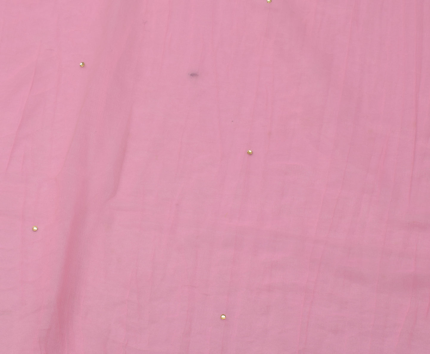 Sushila Vintage Pink Saree Art Georgette Silk & Net Mesh HEAVY Patch Work Sari Fabric