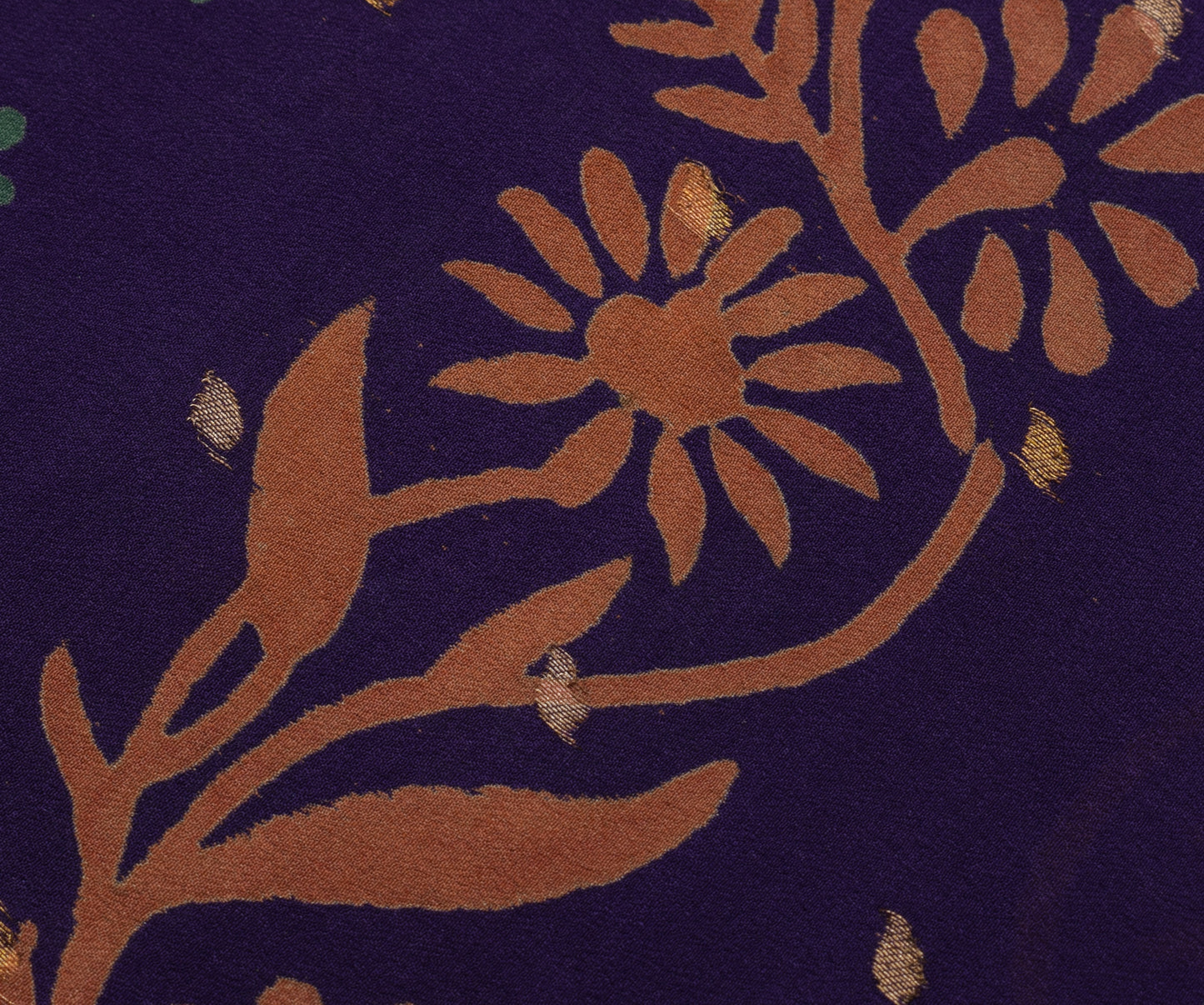 Sushila Vintage Purple Saree Pure Georgette Silk Printed & Woven Sari Fabric