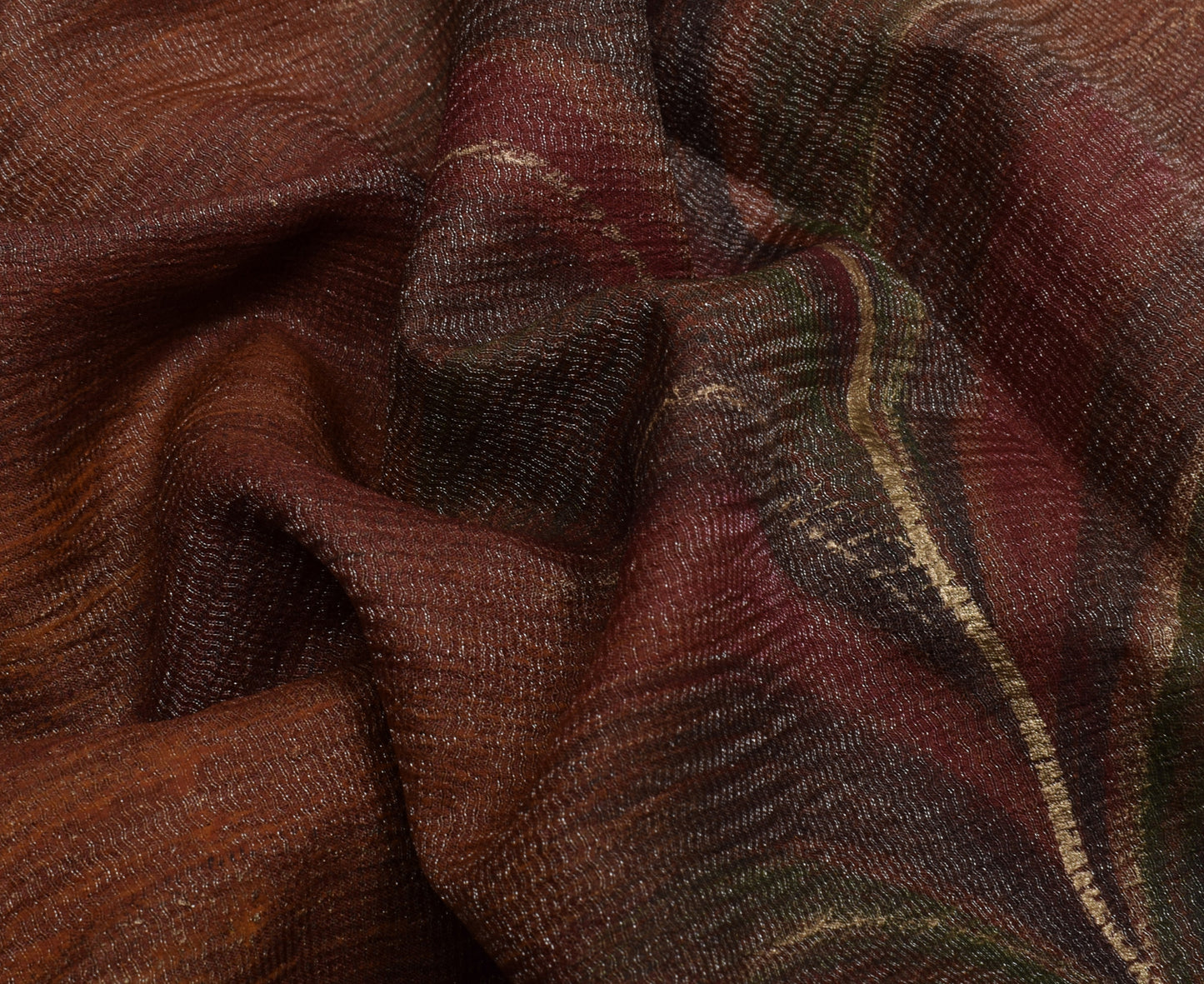 Sushila Vintage Indian Saree Pure Tissue Silk Woven Floral Sari Craft Fabric