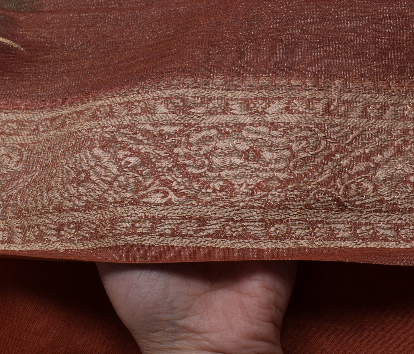 Sushila Vintage Indian Saree Pure Tissue Silk Woven Floral Sari Craft Fabric