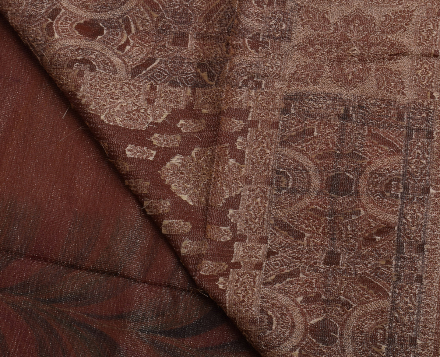 Sushila Vintage Indian Saree Pure Tissue Silk Woven Floral Sari Craft Fabric