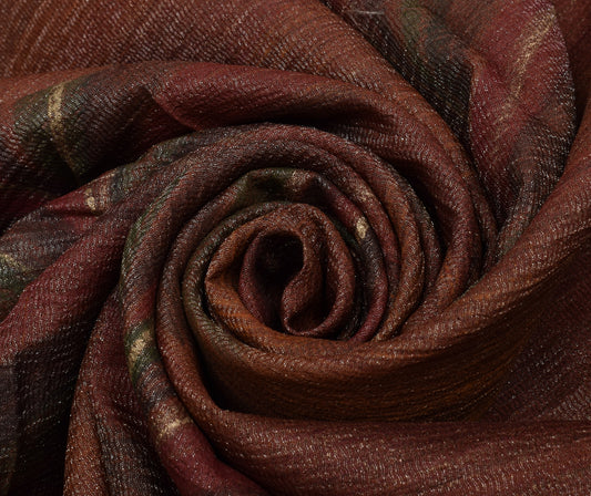 Sushila Vintage Indian Saree Pure Tissue Silk Woven Floral Sari Craft Fabric