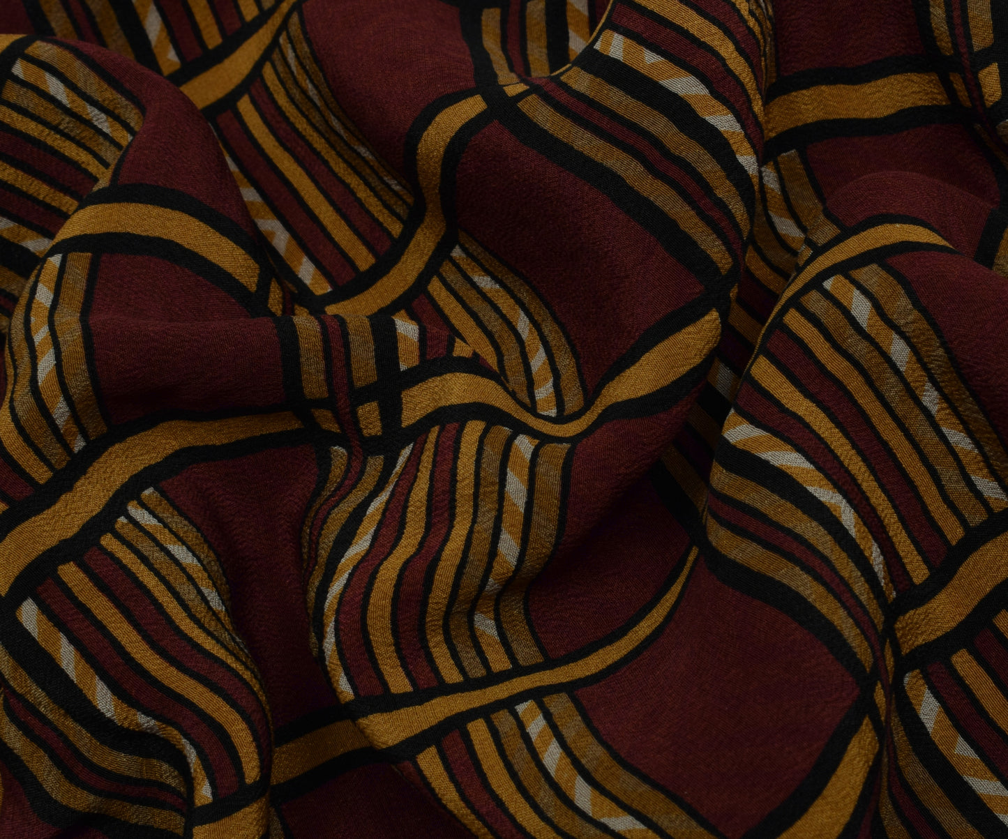 Sushila Vintage Brown Saree Pure Crepe Silk Hand Embroidered Kantha Sari Fabric