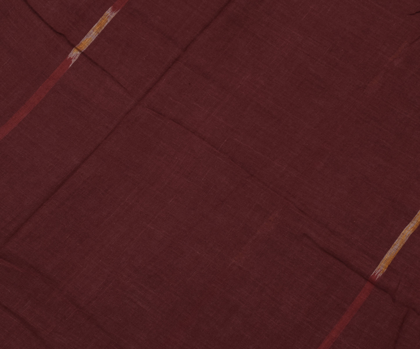 Sushila Vintage Maroon Sari Pure Cotton Hand Woven Ikat Patola Sari Craft Fabric
