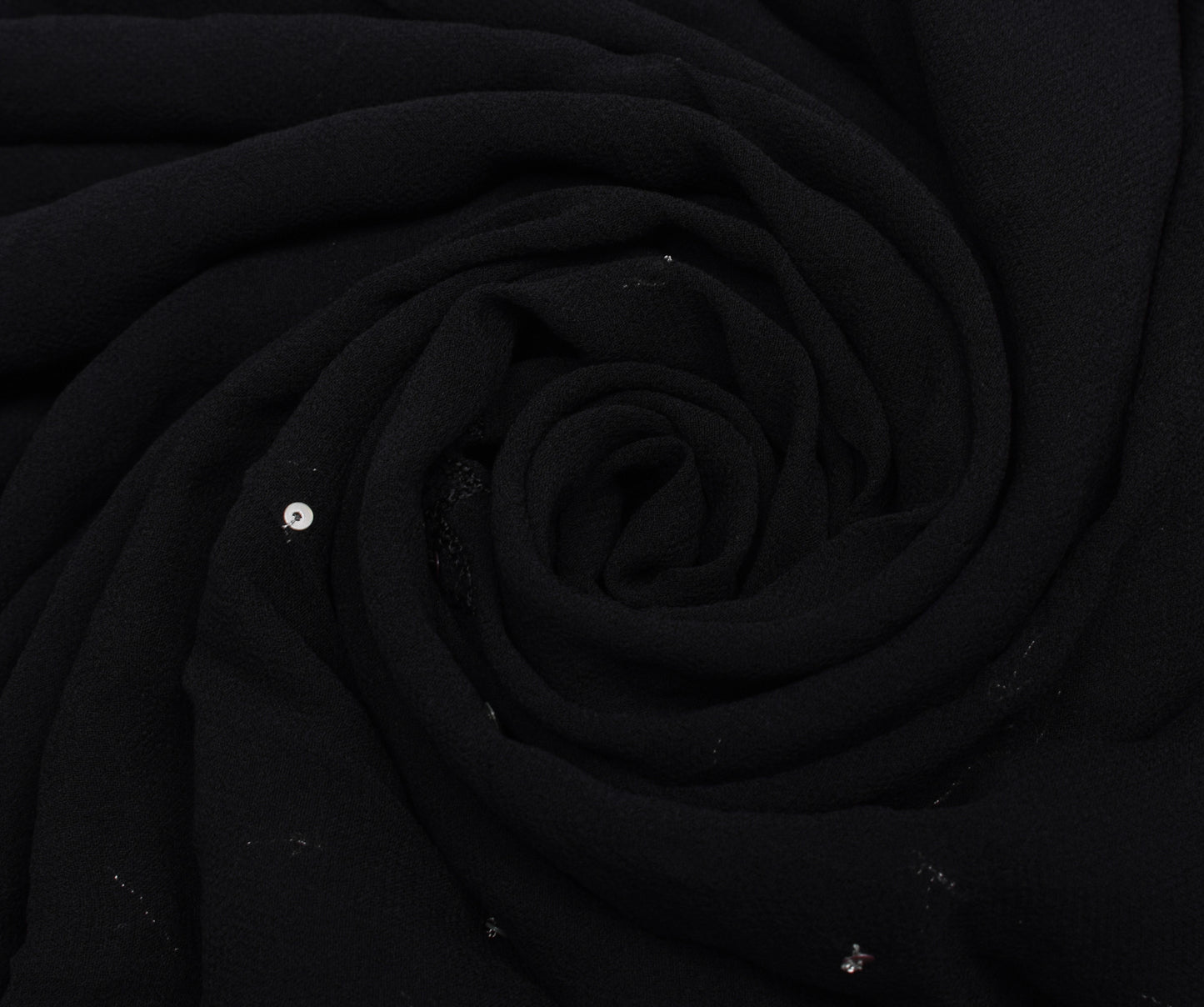 Sushila Vintage Black Saree Pure Georgette Silk Hand Embroidered Sari Fabric