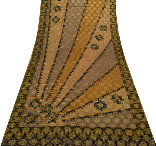 Sushila Vintage Multi-Color Saree Pure Georgette Silk Woven Floral Sari Fabric