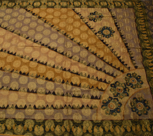 Sushila Vintage Multi-Color Saree Pure Georgette Silk Woven Floral Sari Fabric