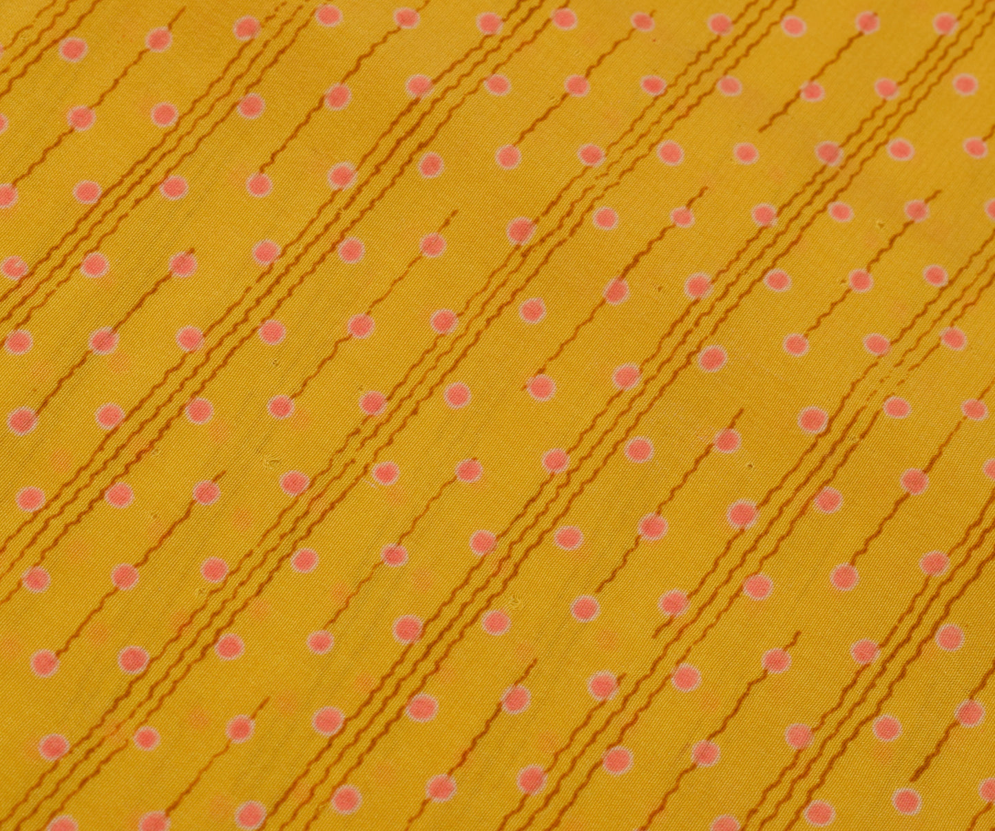 Sushila Vintage Yellow Saree Pure Crepe Silk Hand Beaded & Printed Sari Fabric
