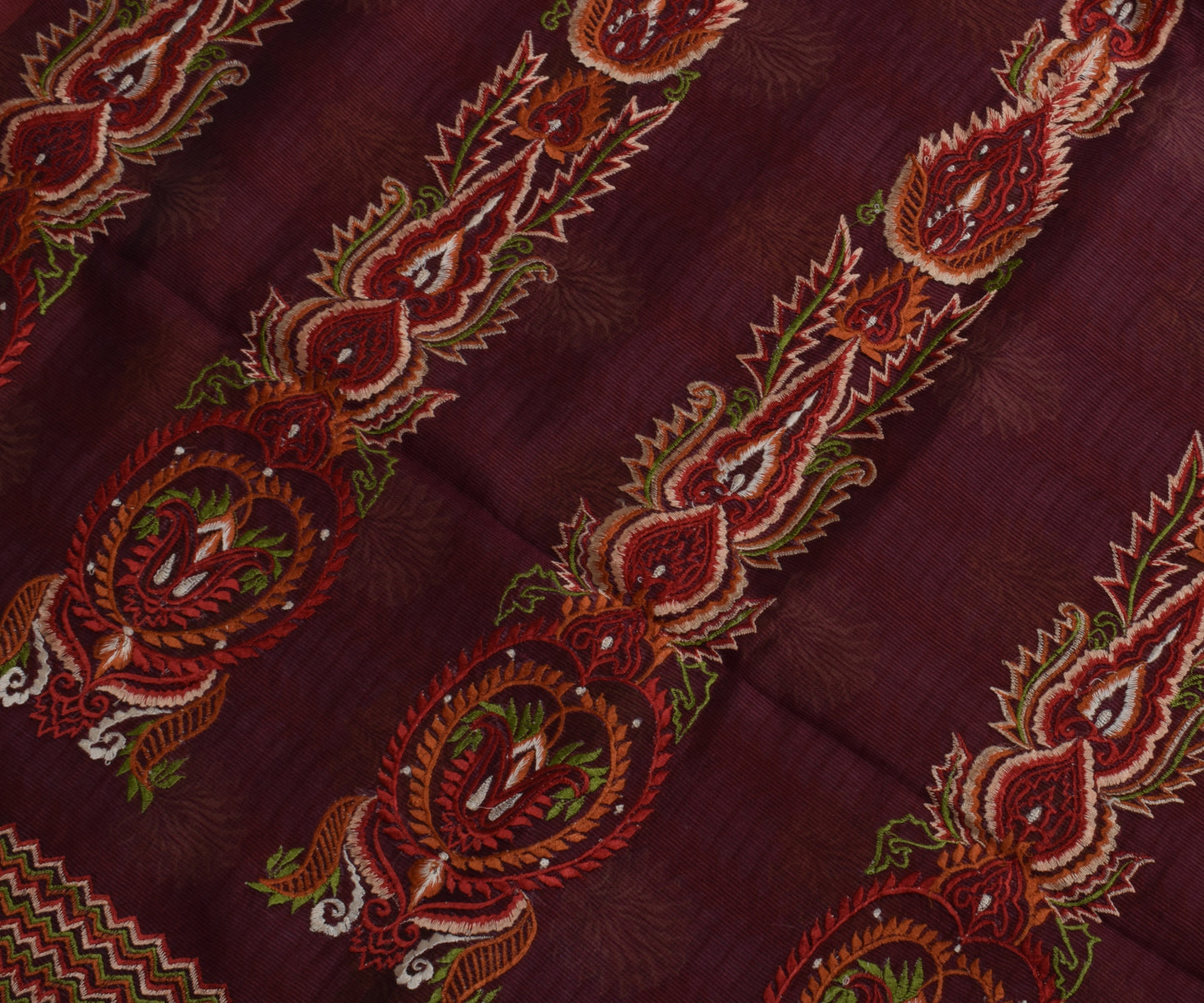 Sushila Vintage Indian Saree Blend Cotton Woven & Embroidered Floral Sari Fabric