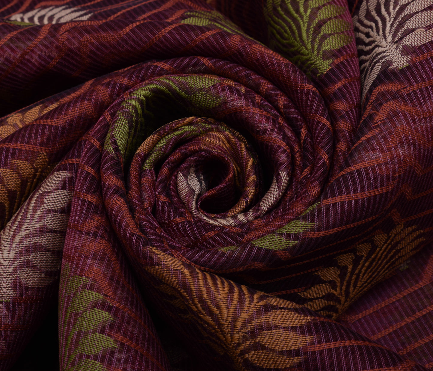 Sushila Vintage Indian Saree Blend Cotton Woven & Embroidered Floral Sari Fabric
