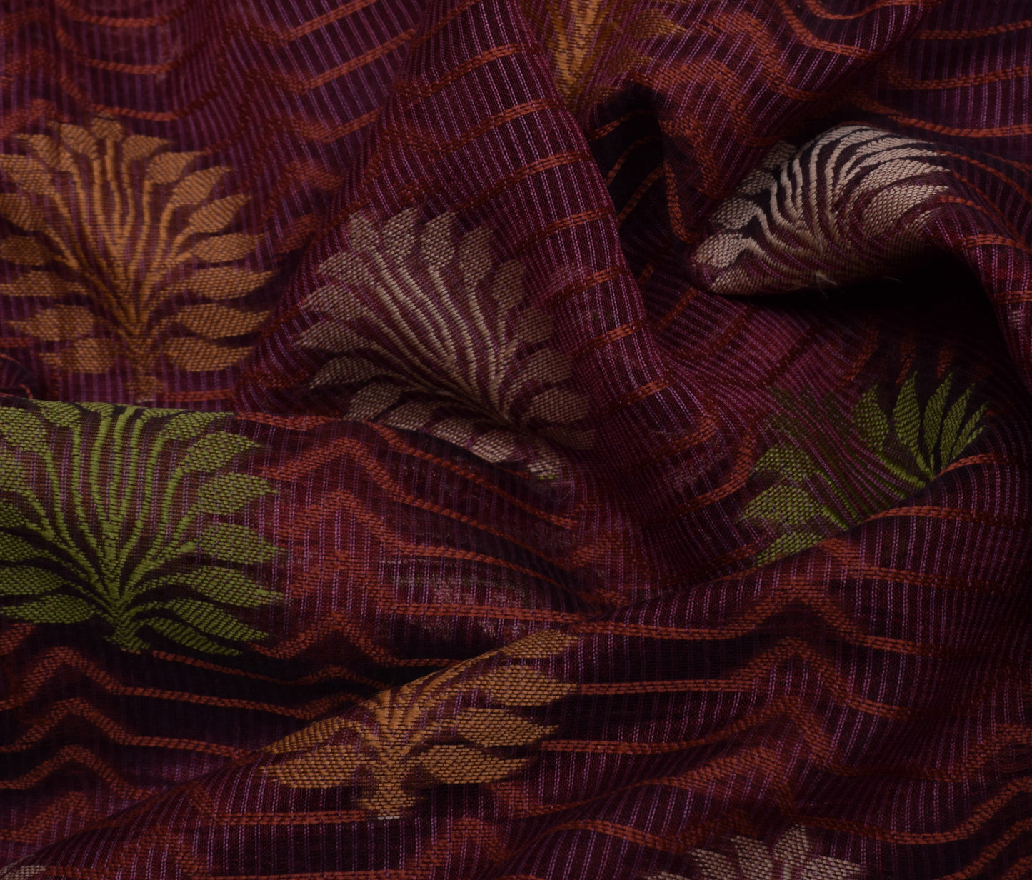 Sushila Vintage Indian Saree Blend Cotton Woven & Embroidered Floral Sari Fabric