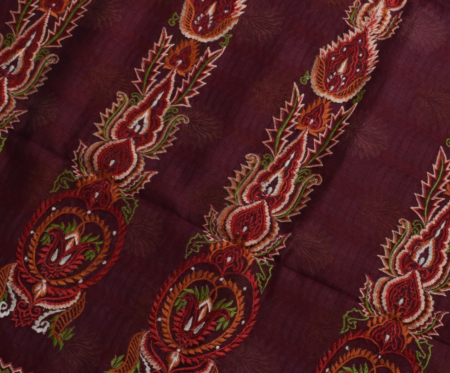 Sushila Vintage Indian Saree Blend Cotton Woven & Embroidered Floral Sari Fabric