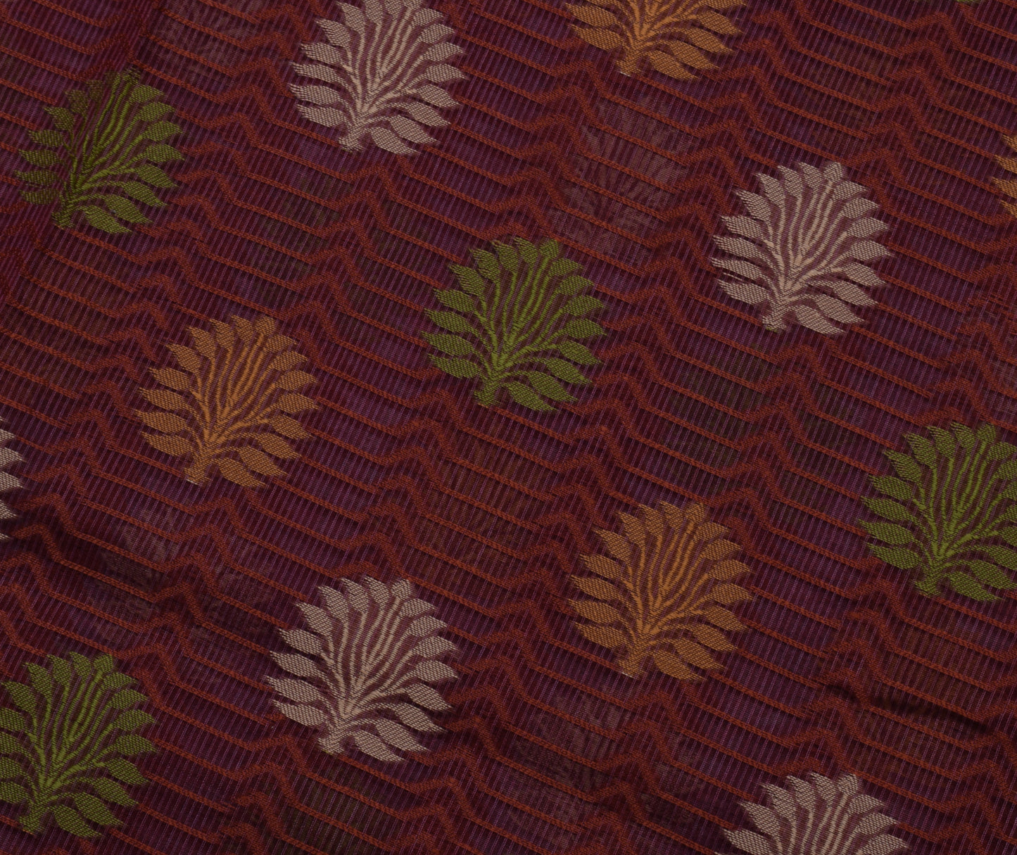 Sushila Vintage Indian Saree Blend Cotton Woven & Embroidered Floral Sari Fabric