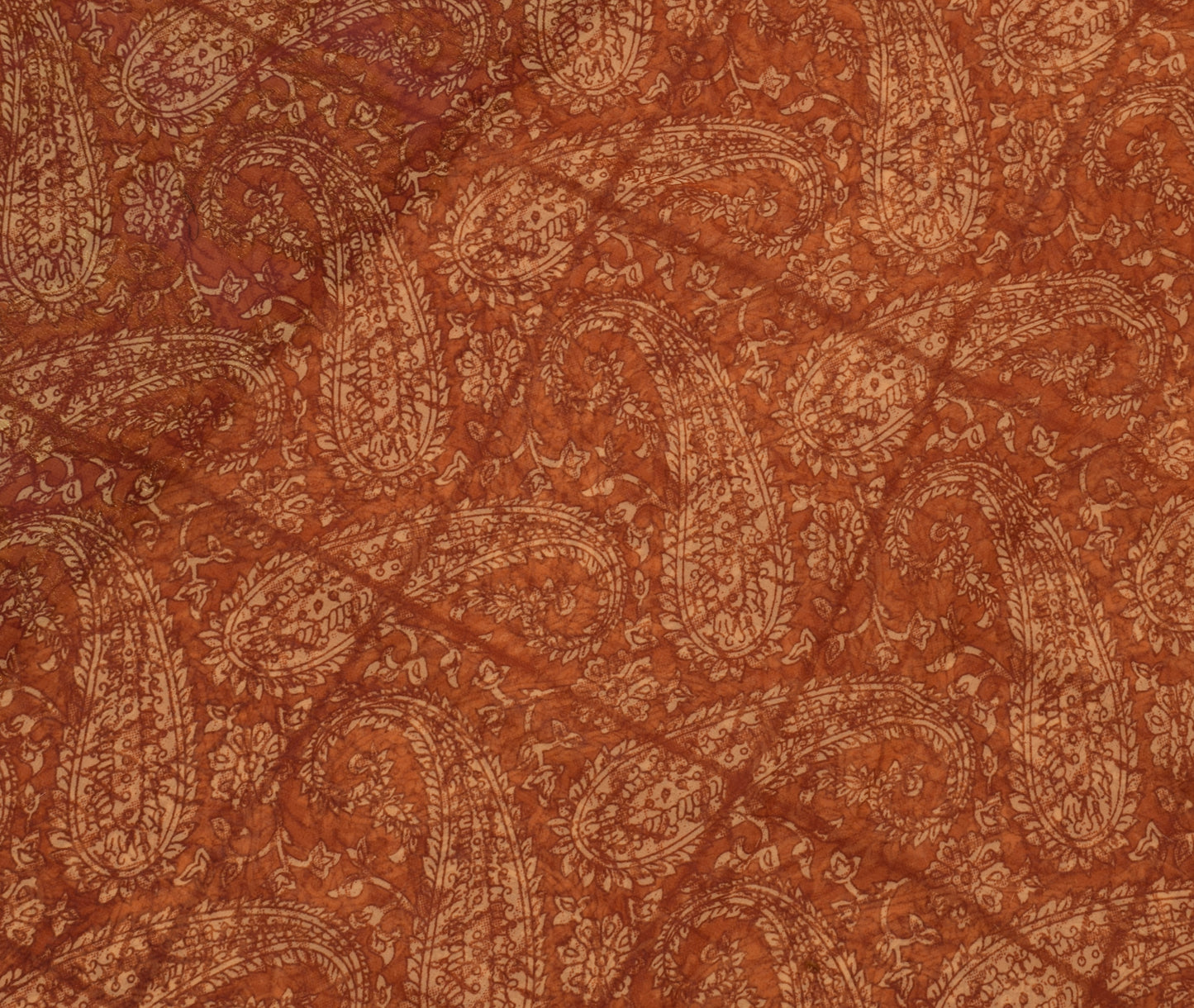Sushila Vintage Indian Saree Blend Georgette Silk Printed Paisley Sari Fabric