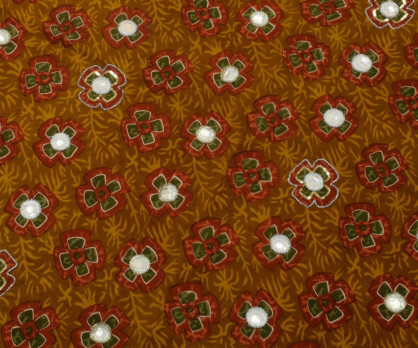 Sushila Vintage Brown Saree Pure Crepe Silk Printed Floral Sari Craft Fabric