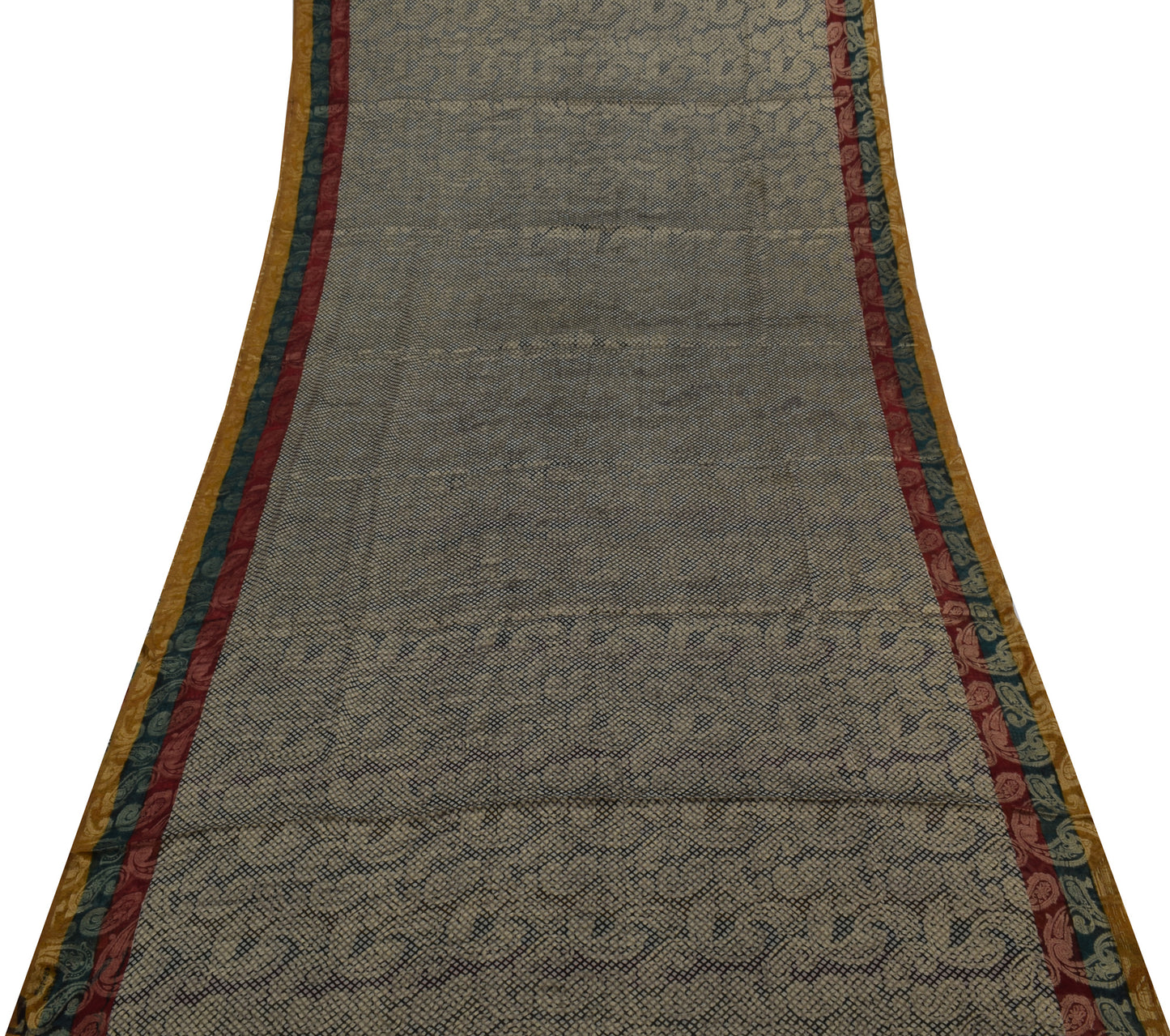 Sushila Vintage Indian Saree Pure Georgette Silk Woven & Printed Sari Fabric