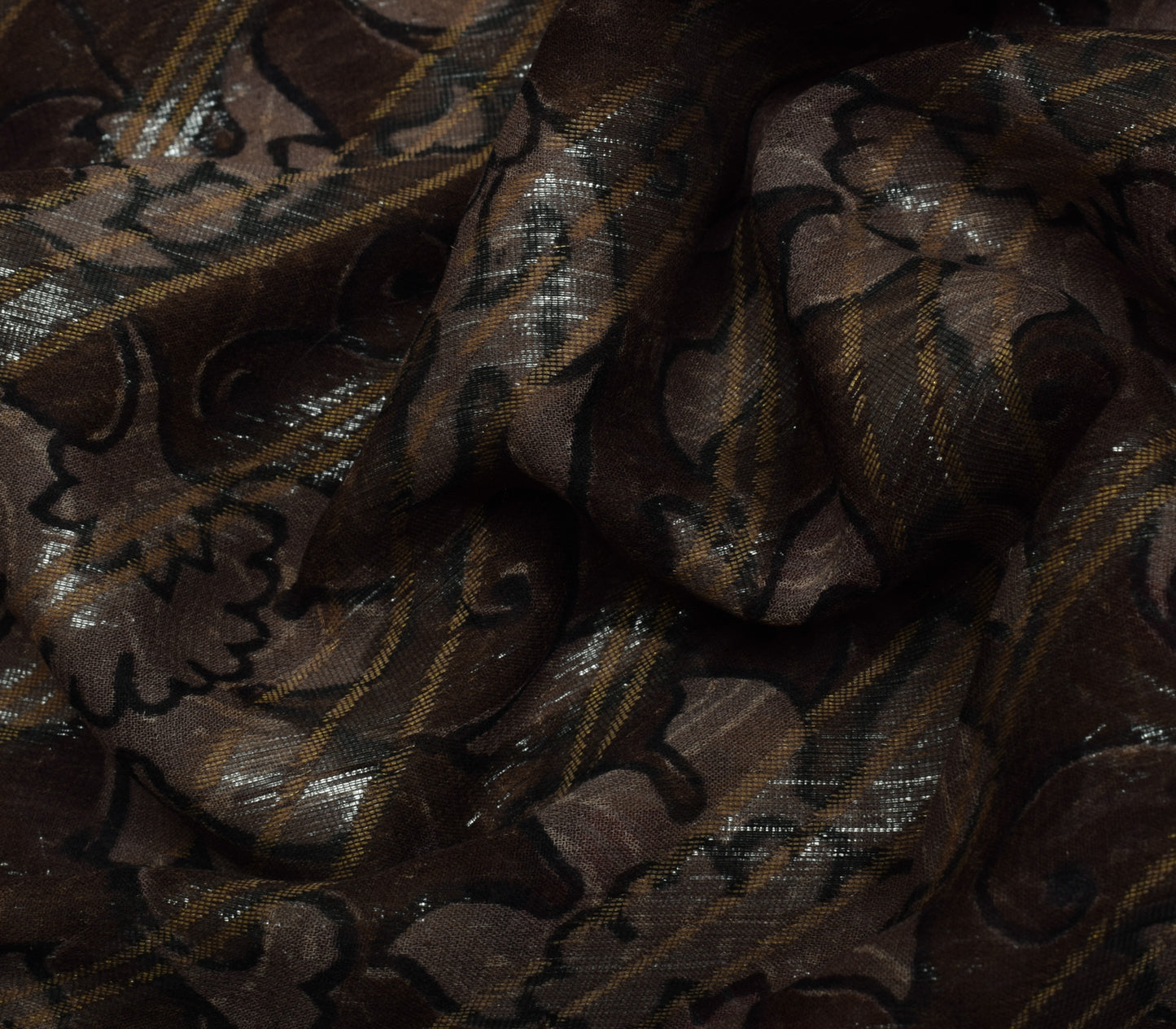 Sushila Vintage Indian Saree Pure Georgette Silk Printed & Woven Sari Fabric
