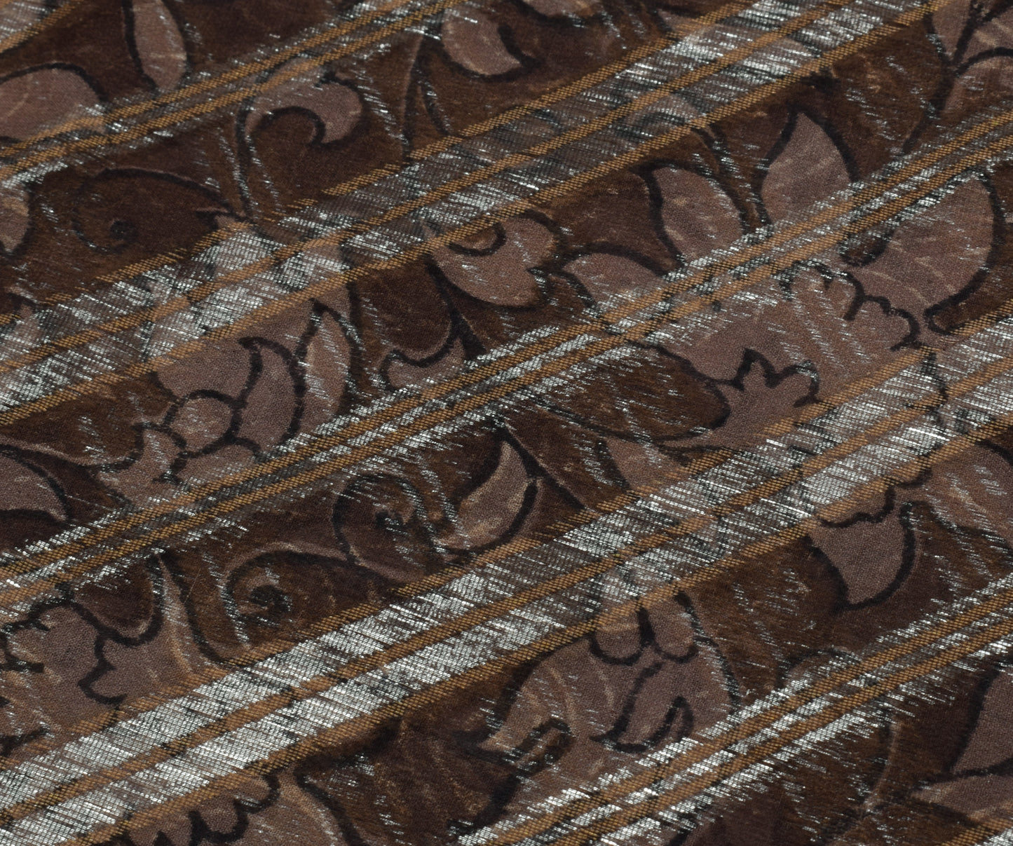 Sushila Vintage Indian Saree Pure Georgette Silk Printed & Woven Sari Fabric