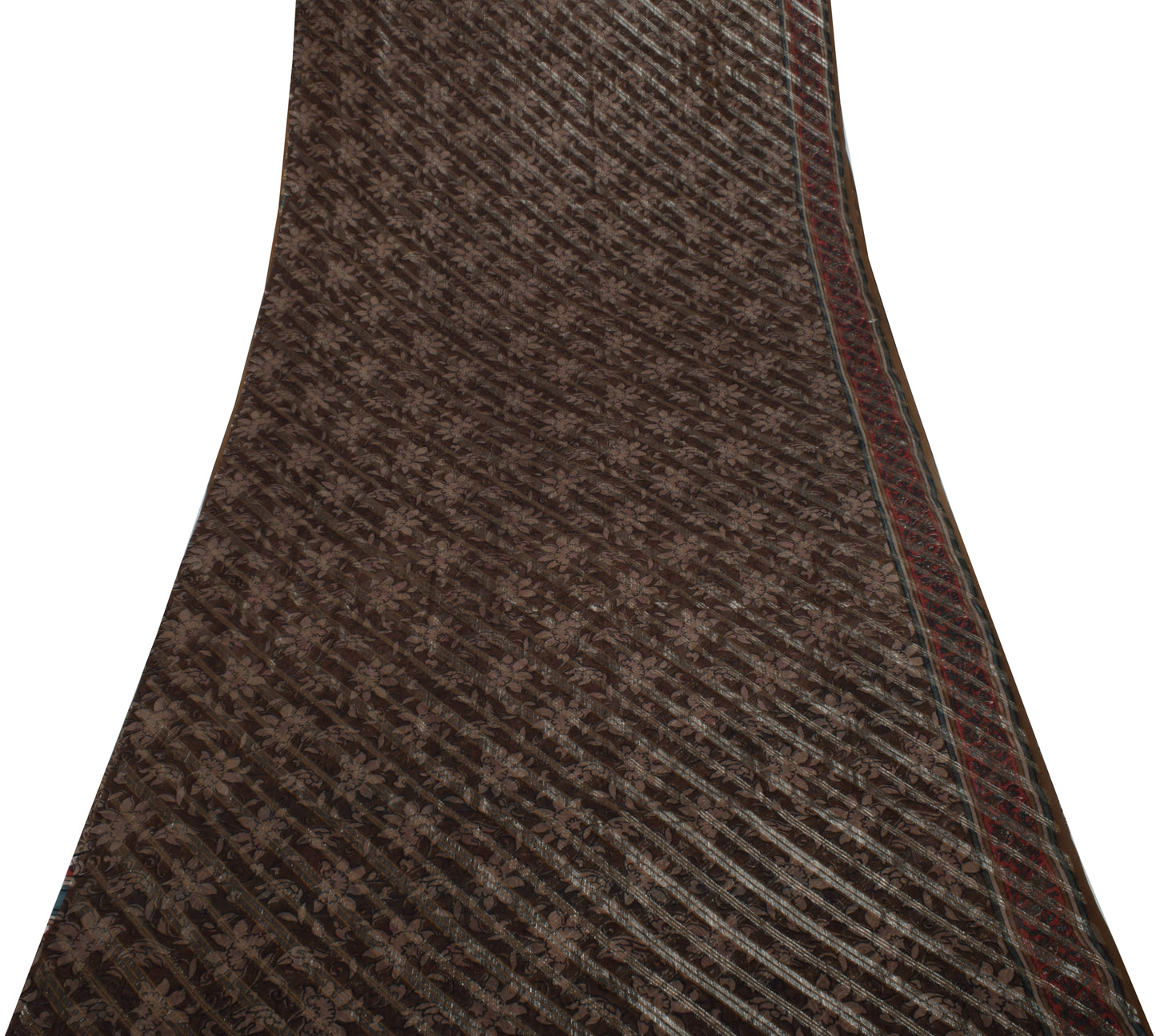 Sushila Vintage Indian Saree Pure Georgette Silk Printed & Woven Sari Fabric