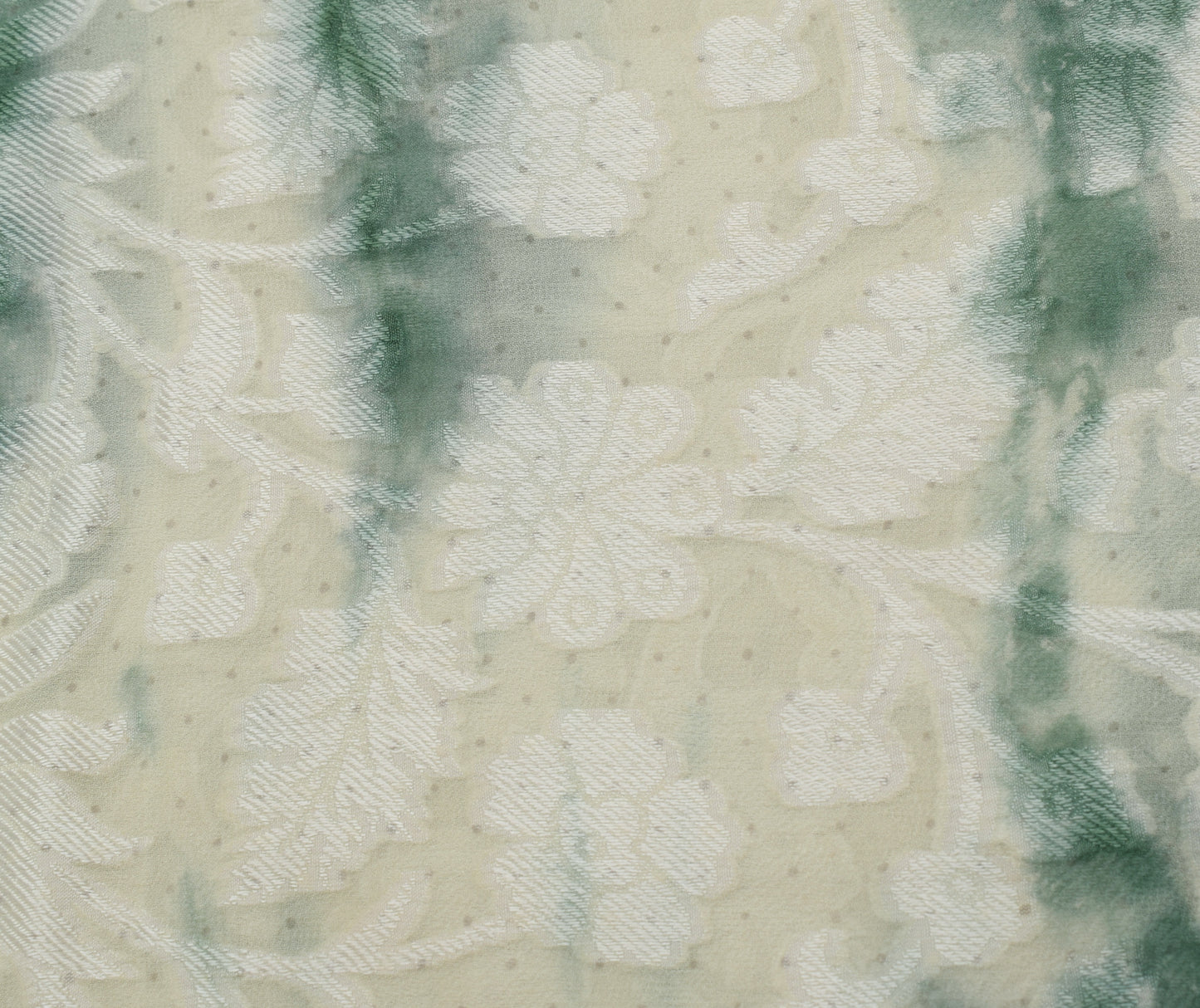 Sushila Vintage Cream Saree Pure Georgette Silk Woven Floral Sari Craft Fabric