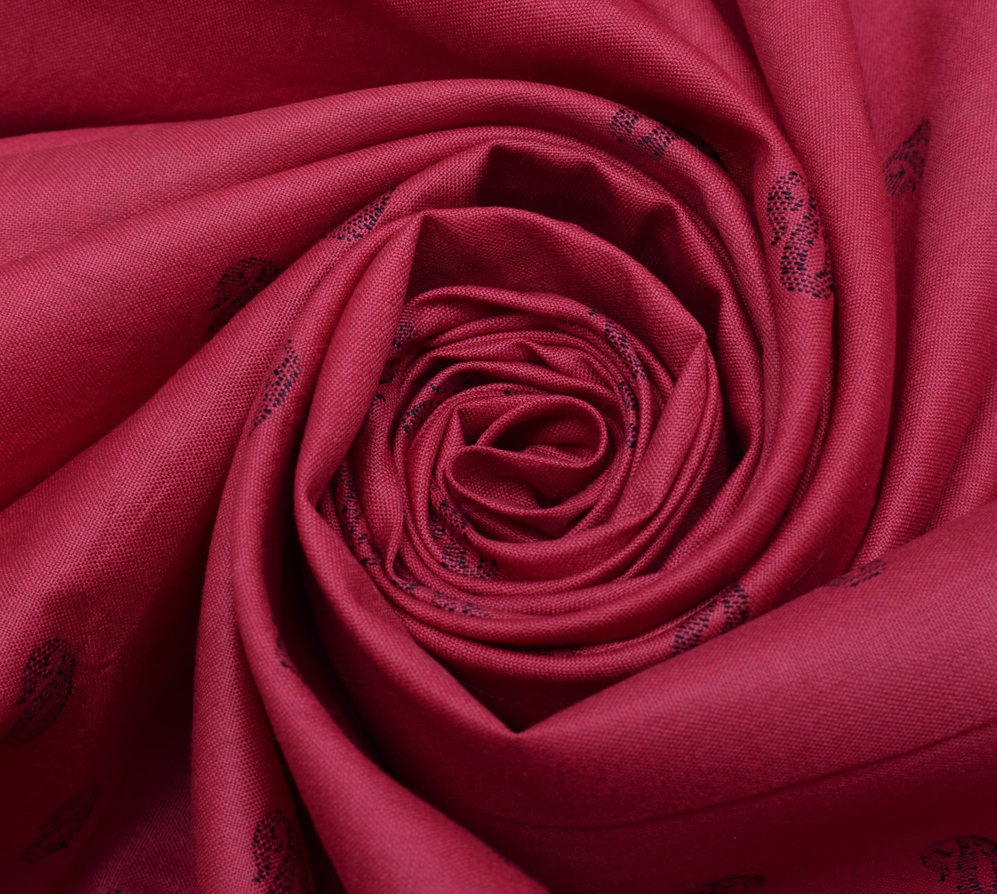 Sushila Vintage Dark Pink Saree 100% Pure Cotton Paisley Woven Sari Craft Fabric