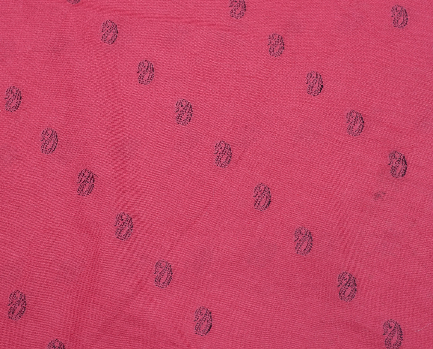Sushila Vintage Dark Pink Saree 100% Pure Cotton Paisley Woven Sari Craft Fabric