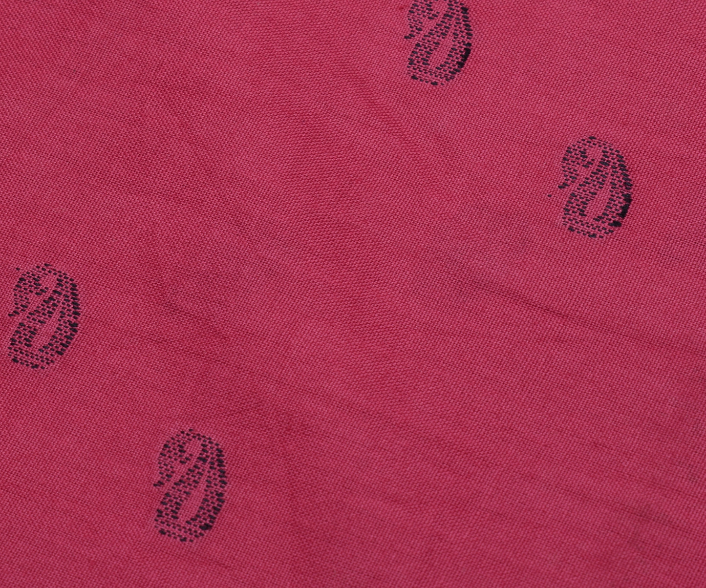 Sushila Vintage Dark Pink Saree 100% Pure Cotton Paisley Woven Sari Craft Fabric