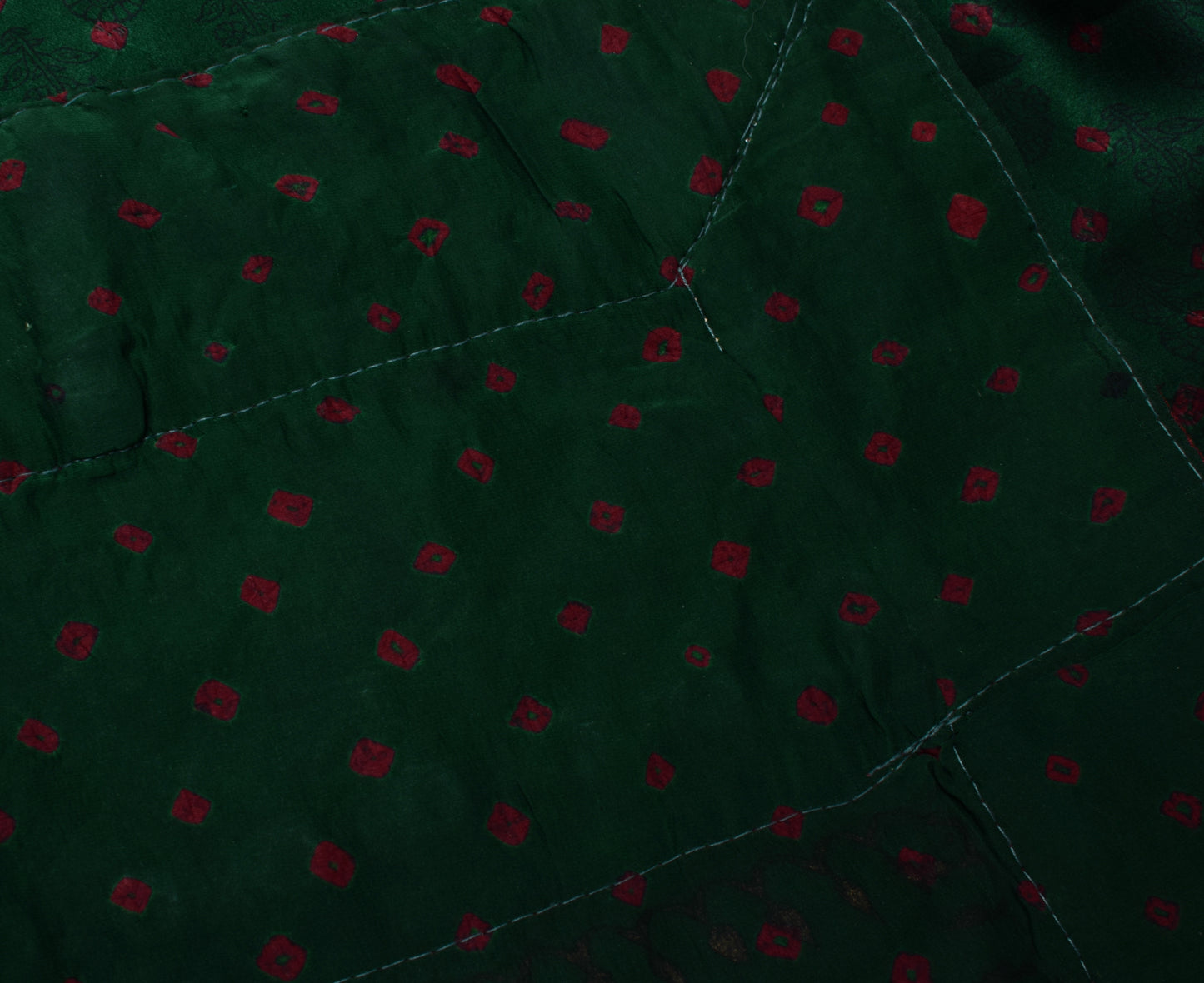 Sushila Vintage Ready to Wear Saree Pure Satin Silk Floral Printed Green Designer Sari