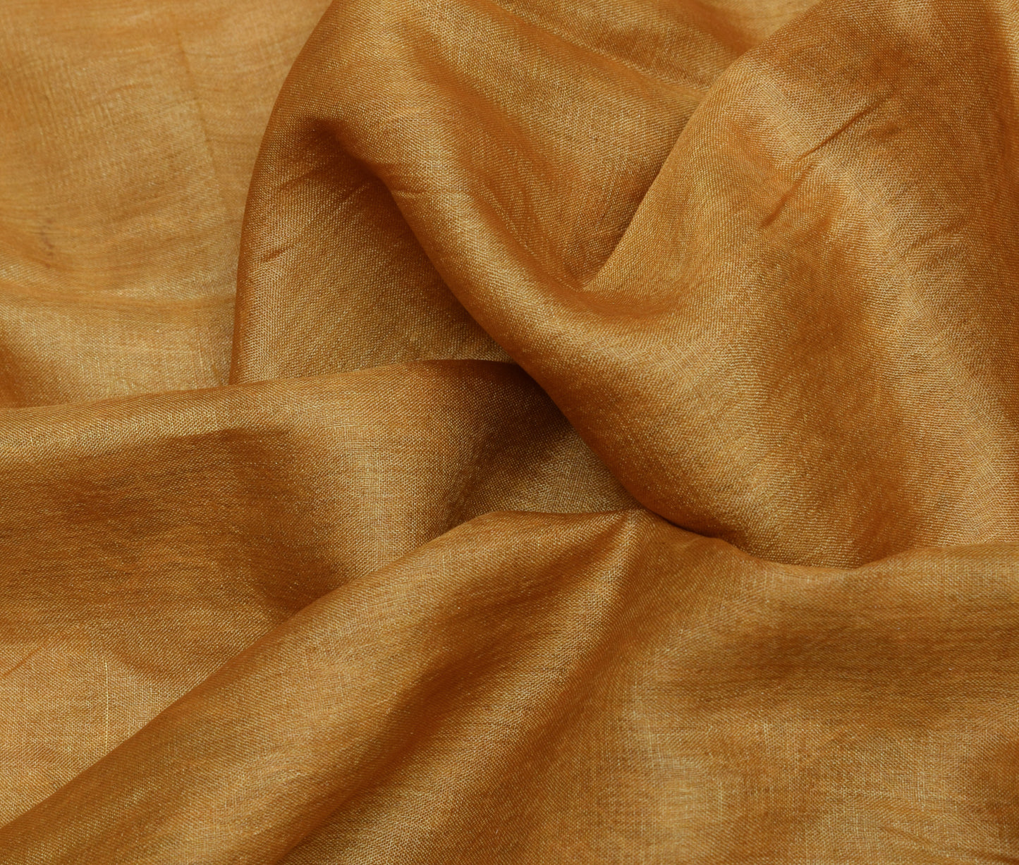 Sushila Vintage Light Brown Saree 100% Pure Silk Woven Sari Craft 5 Yard Fabric