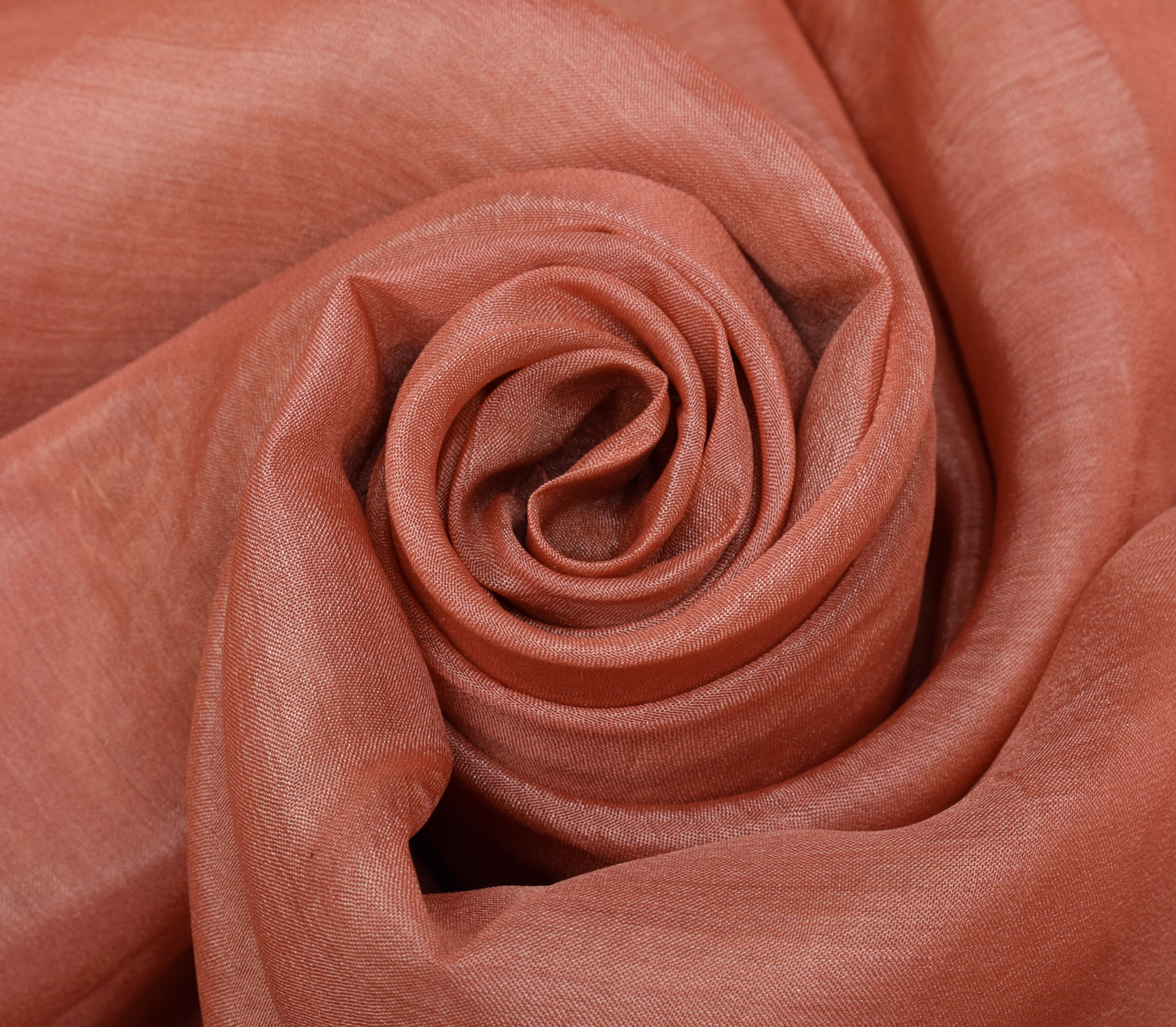 Sushila Vintage Peach Saree 100% Pure Silk Embroidered Paisley Sari Craft Fabric