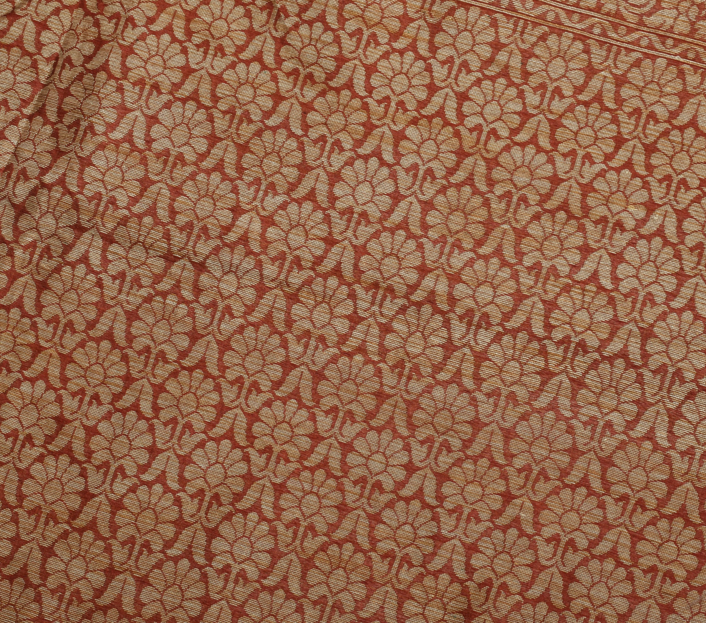 Sushila Vintage Maroon Indian Saree Blend Silk Woven Paisley Sari Craft Fabric