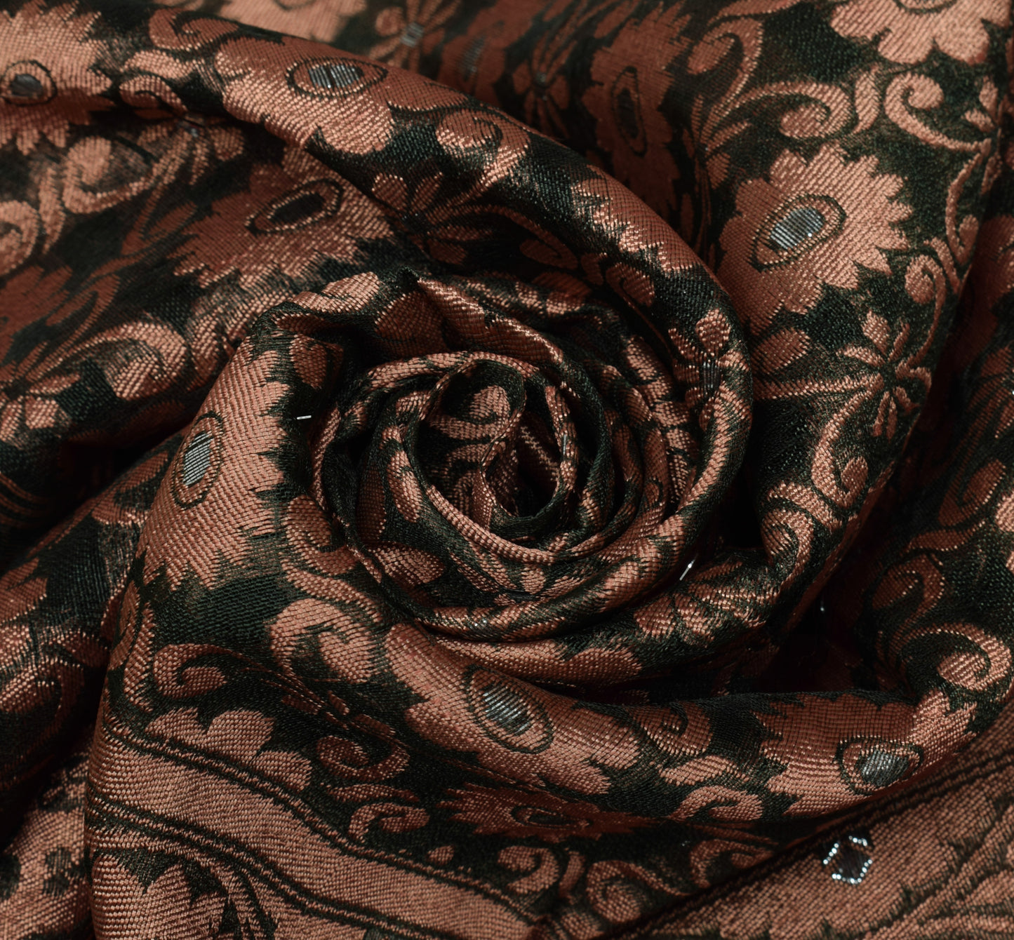 Sushila Vintage Green Indian Saree Blend Silk Woven Floral 5YD Sari Craft Fabric