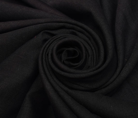 Sushila Vintage Black Indian Saree 100% Pure Cotton Woven Sari Craft Fabric