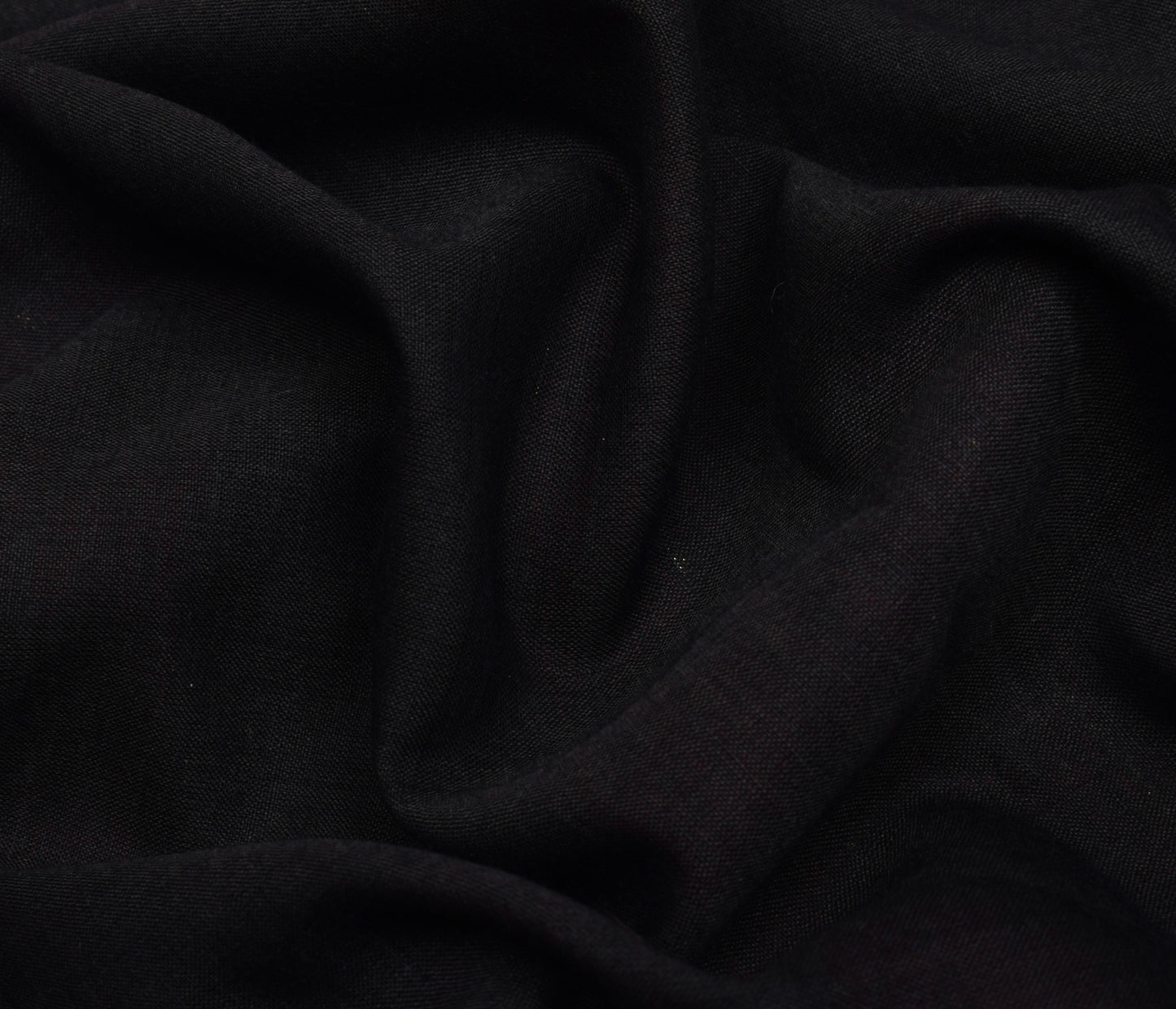 Sushila Vintage Black Indian Saree 100% Pure Cotton Woven Sari Craft Fabric