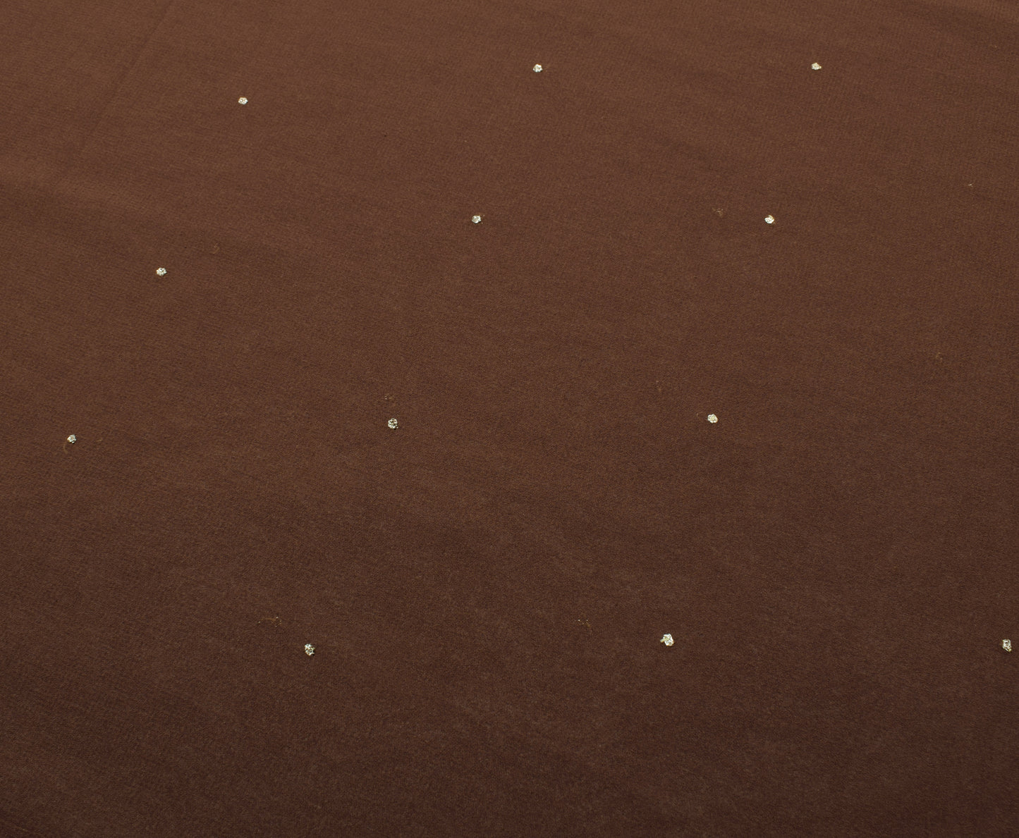 Sushila Vintage Brown Indian Saree Blend Georgette Silk Hand Beaded Sari Fabric