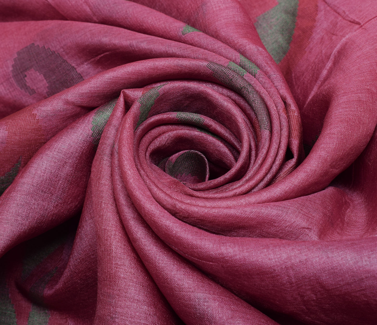Sushila Vintage Pink Saree 100% Pure Silk Woven Paisley Sari 5 Yard Craft Fabric