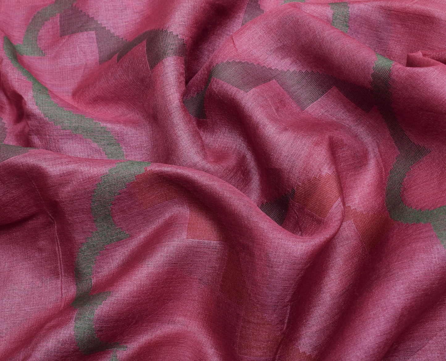 Sushila Vintage Pink Saree 100% Pure Silk Woven Paisley Sari 5 Yard Craft Fabric