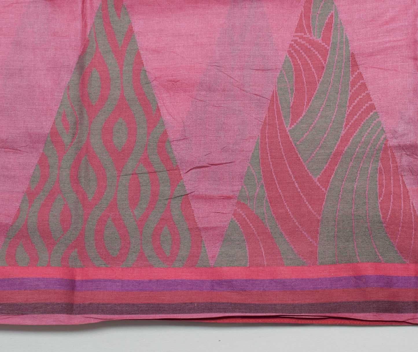 Sushila Vintage Pink Saree 100% Pure Silk Woven Paisley Sari 5 Yard Craft Fabric