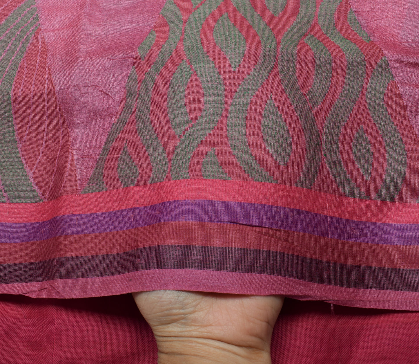 Sushila Vintage Pink Saree 100% Pure Silk Woven Paisley Sari 5 Yard Craft Fabric